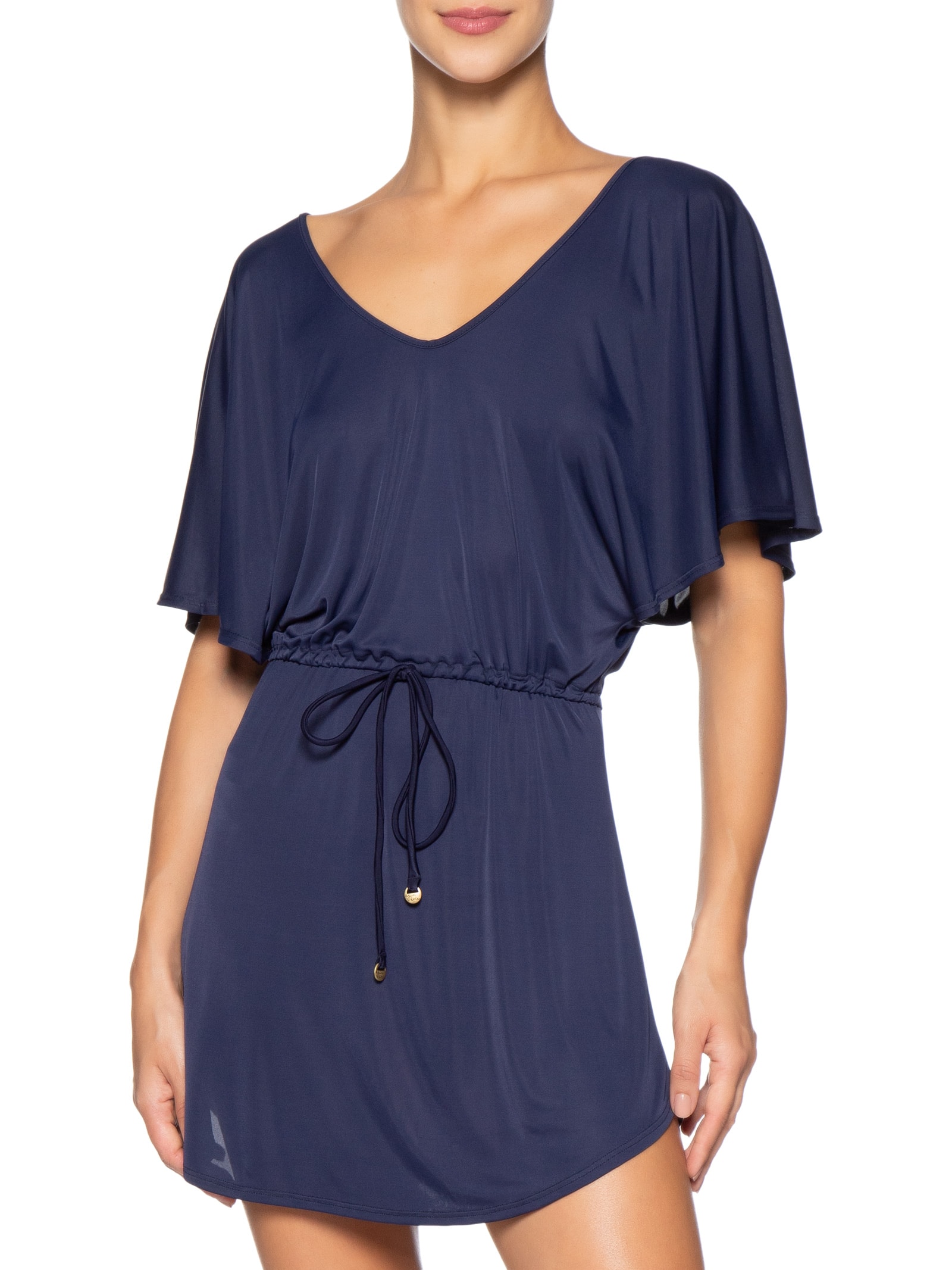 Kaftan Feminino Liso Azul Água Doce