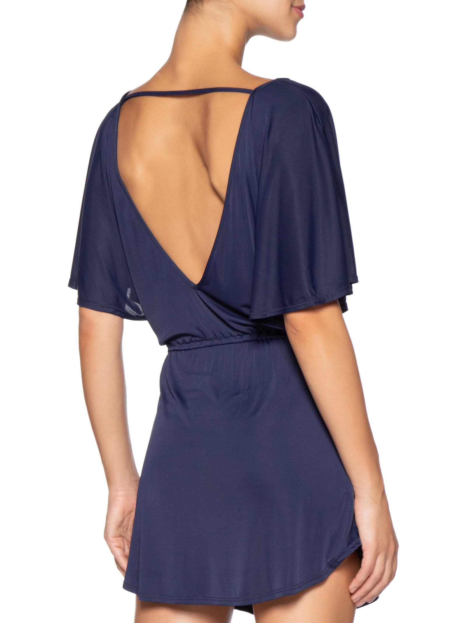 Kaftan Feminino Liso Azul Água Doce