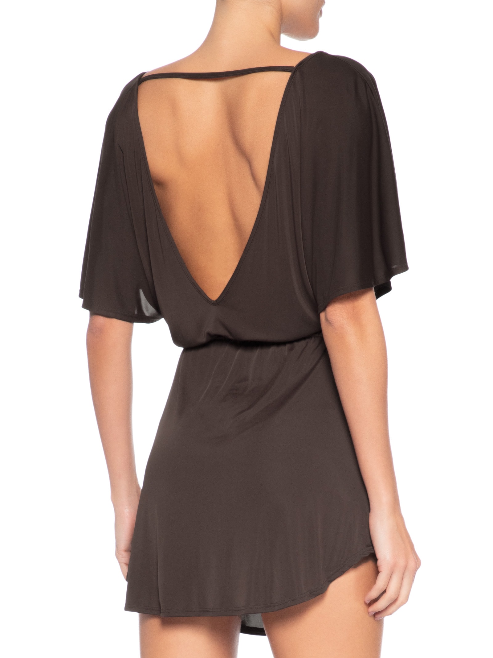 Kaftan Feminino Liso Marrom Água Doce