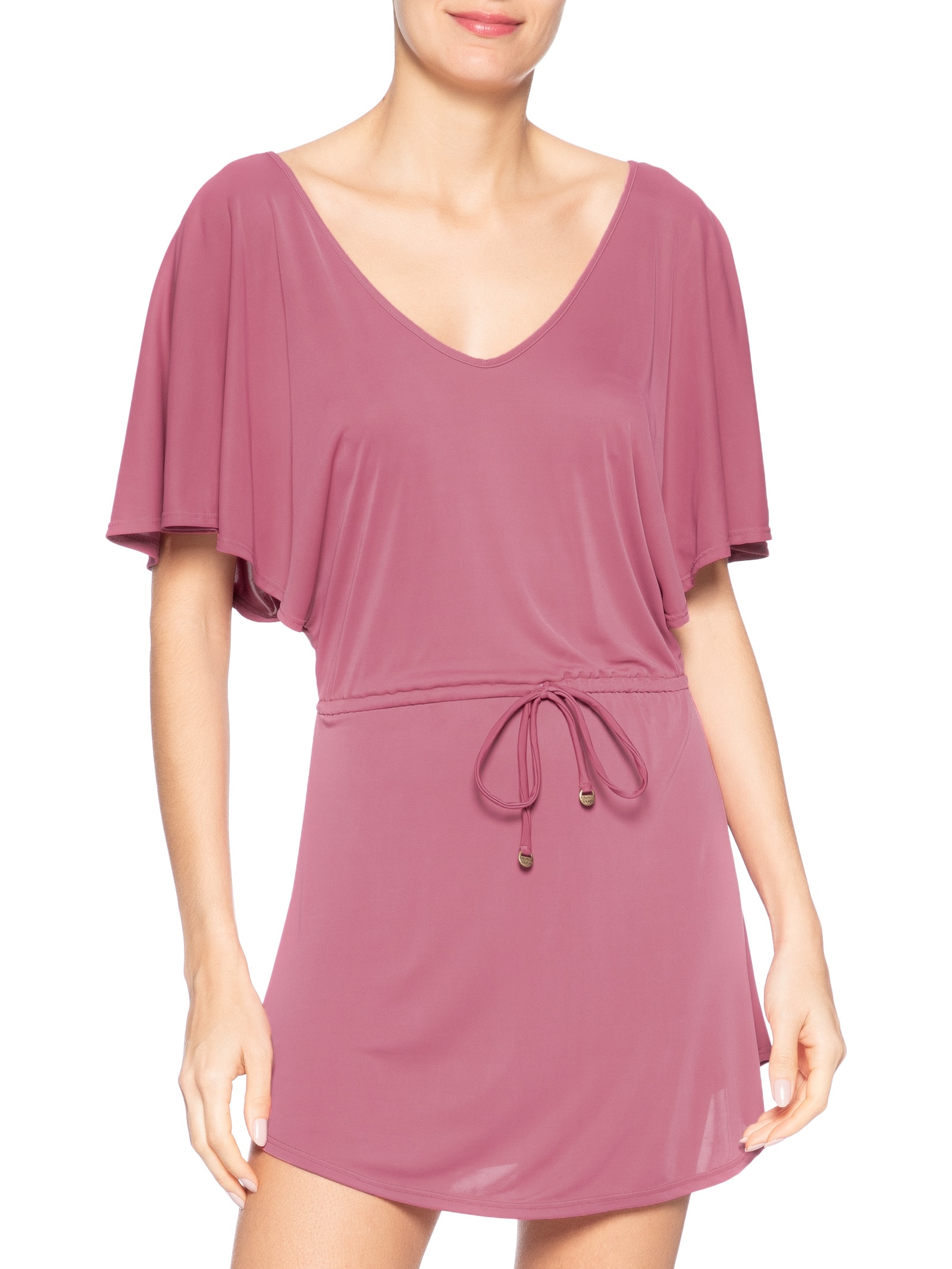 Kaftan Feminino Liso Rosa Água Doce
