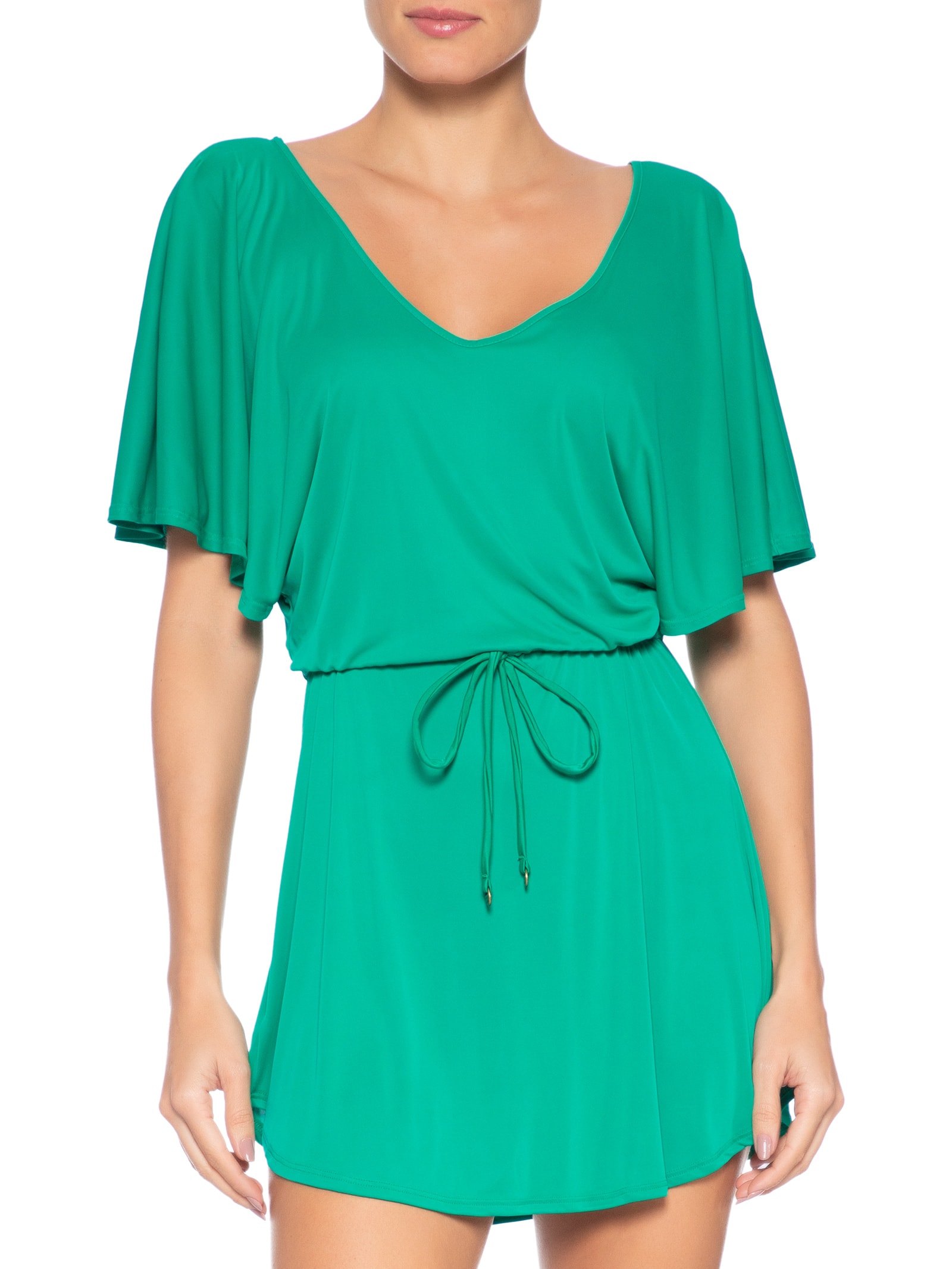 Kaftan Feminino Liso Verde Água Doce