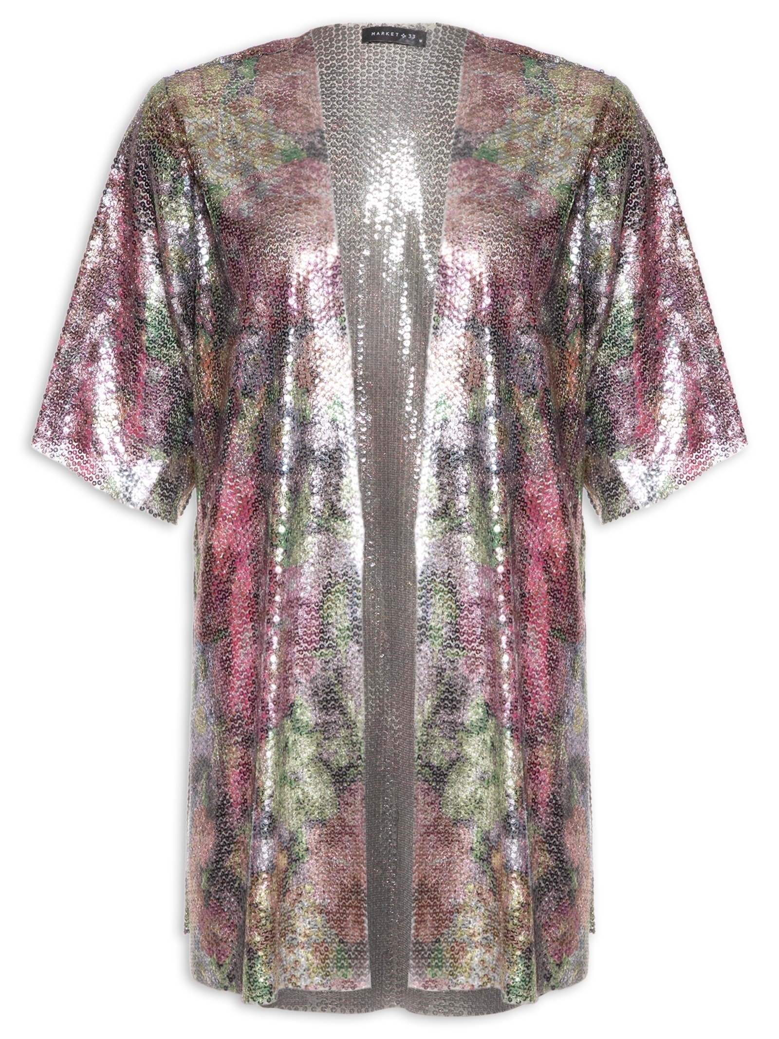 Kimono Carnaval Paetê Rosa Market 33