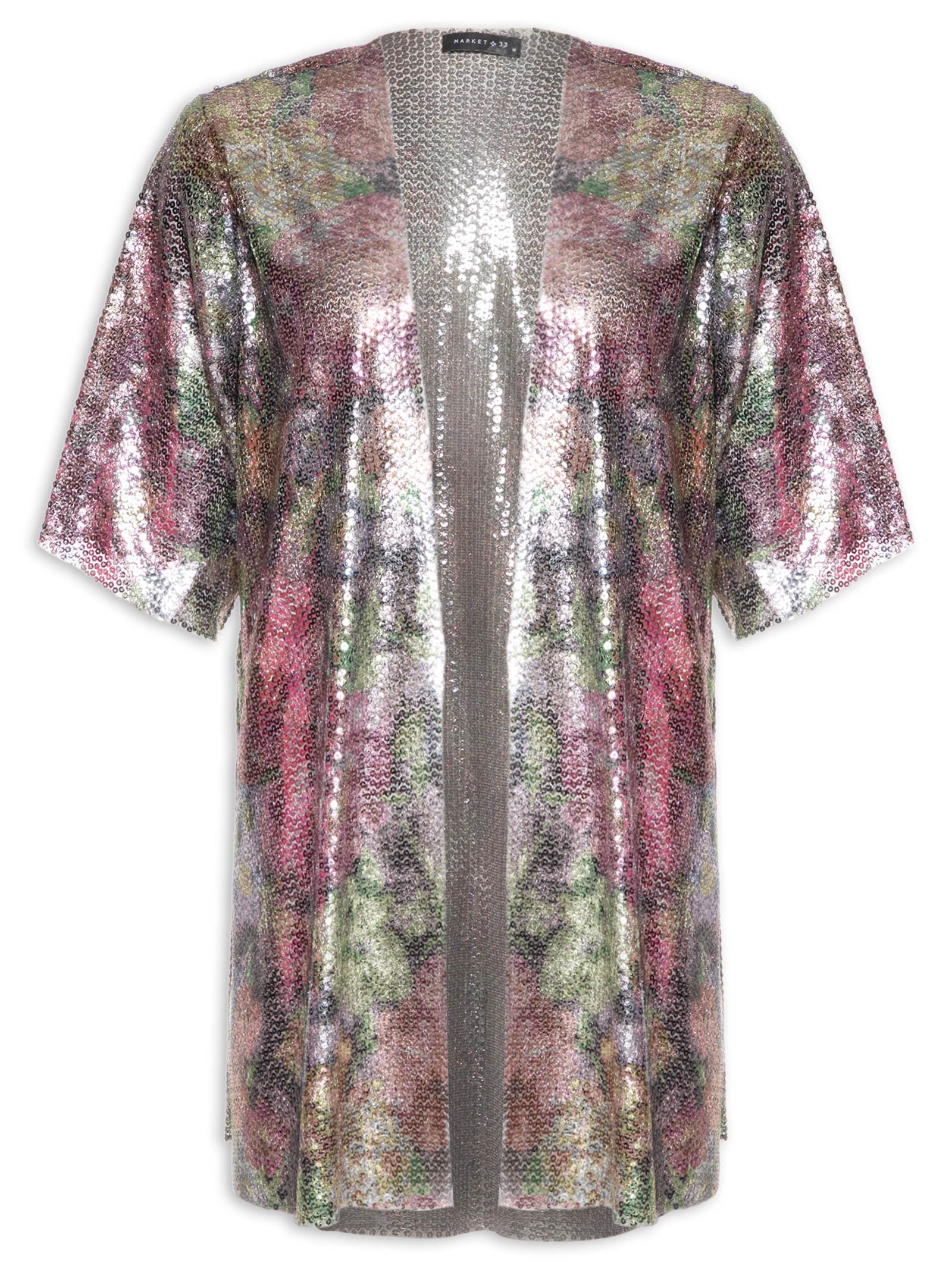 Kimono Carnaval Paetê Rosa Market 33