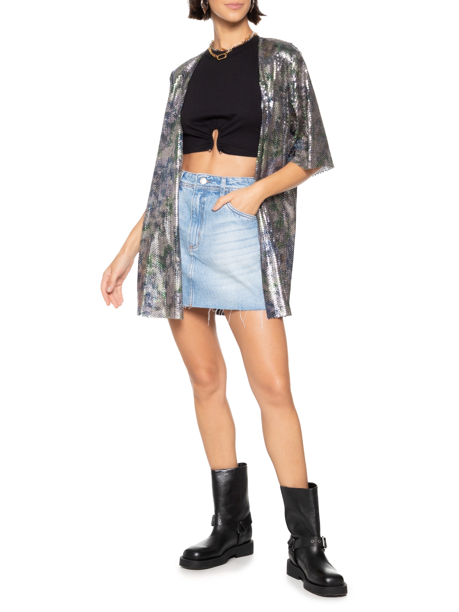 Kimono Carnaval Paetê Verde Market 33