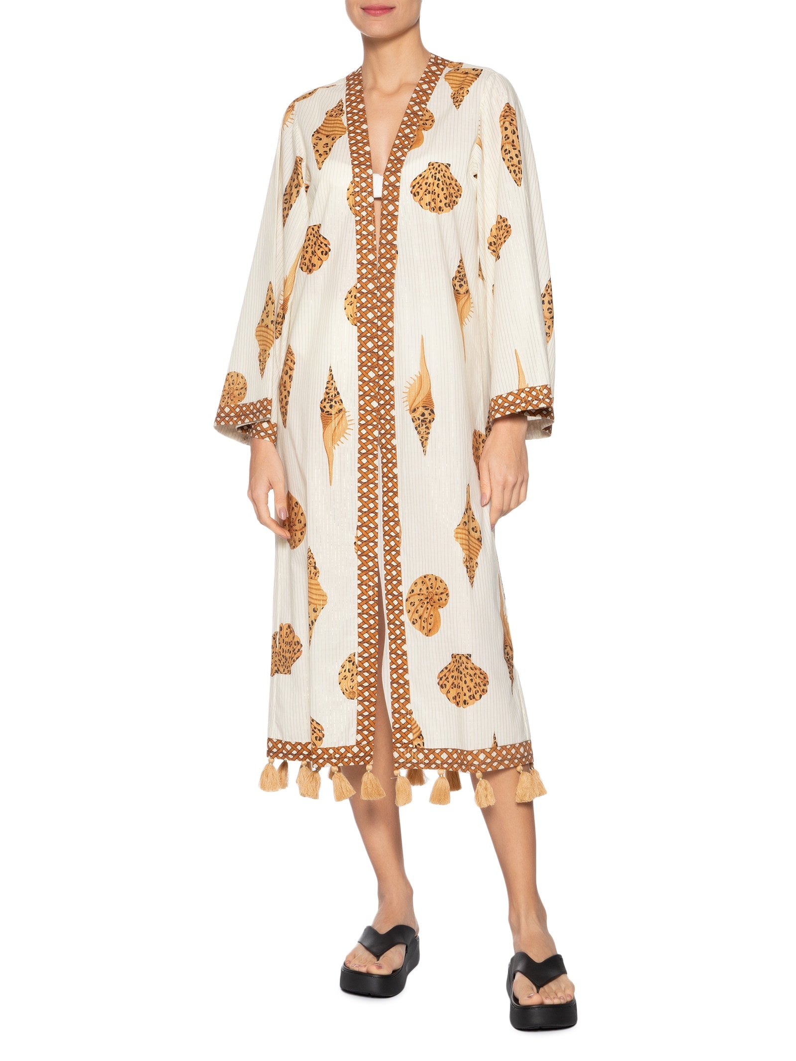 Kimono Concha Pintada Animal Print Farm Praia
