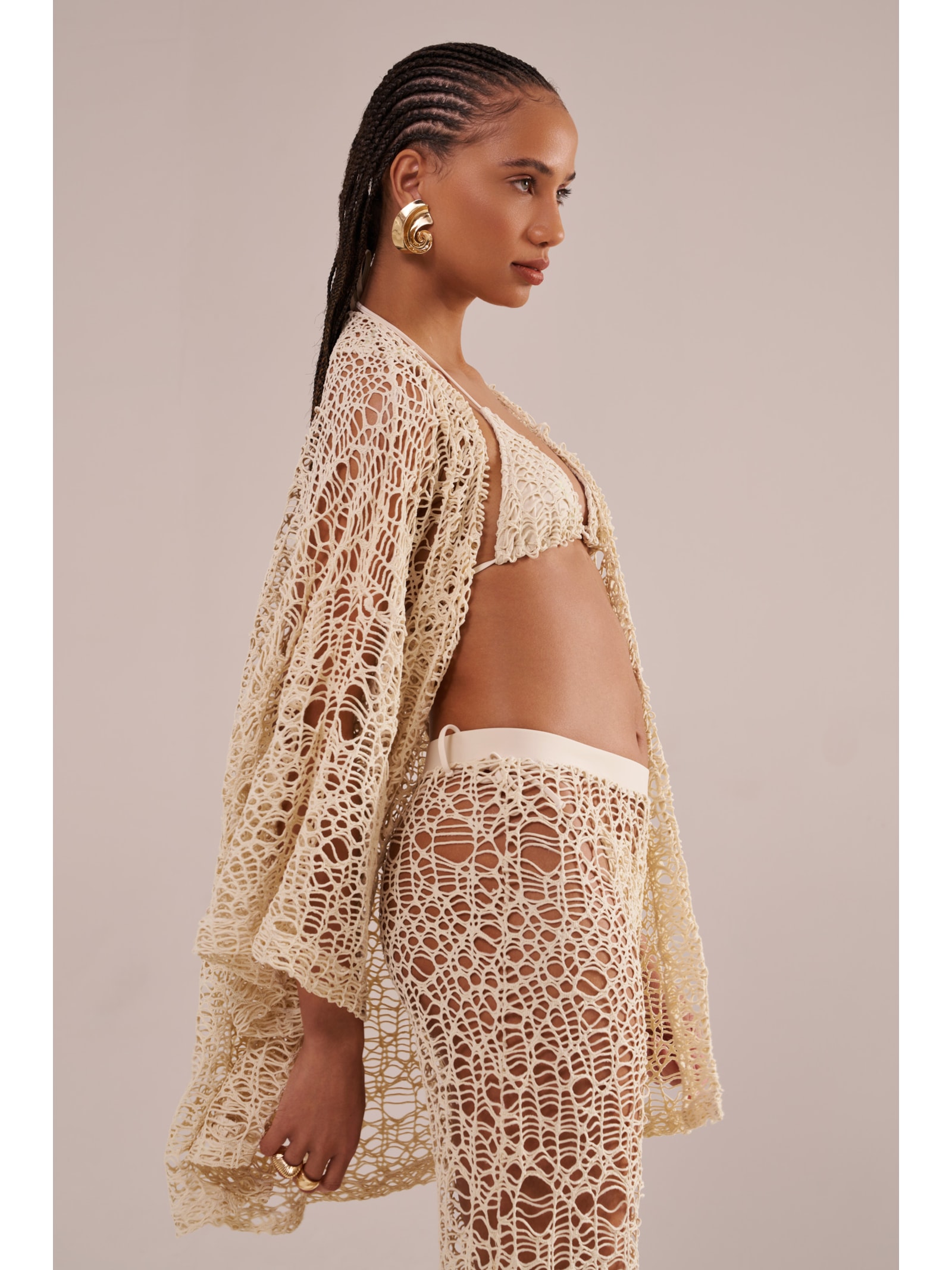Kimono crochê pesca Suntime