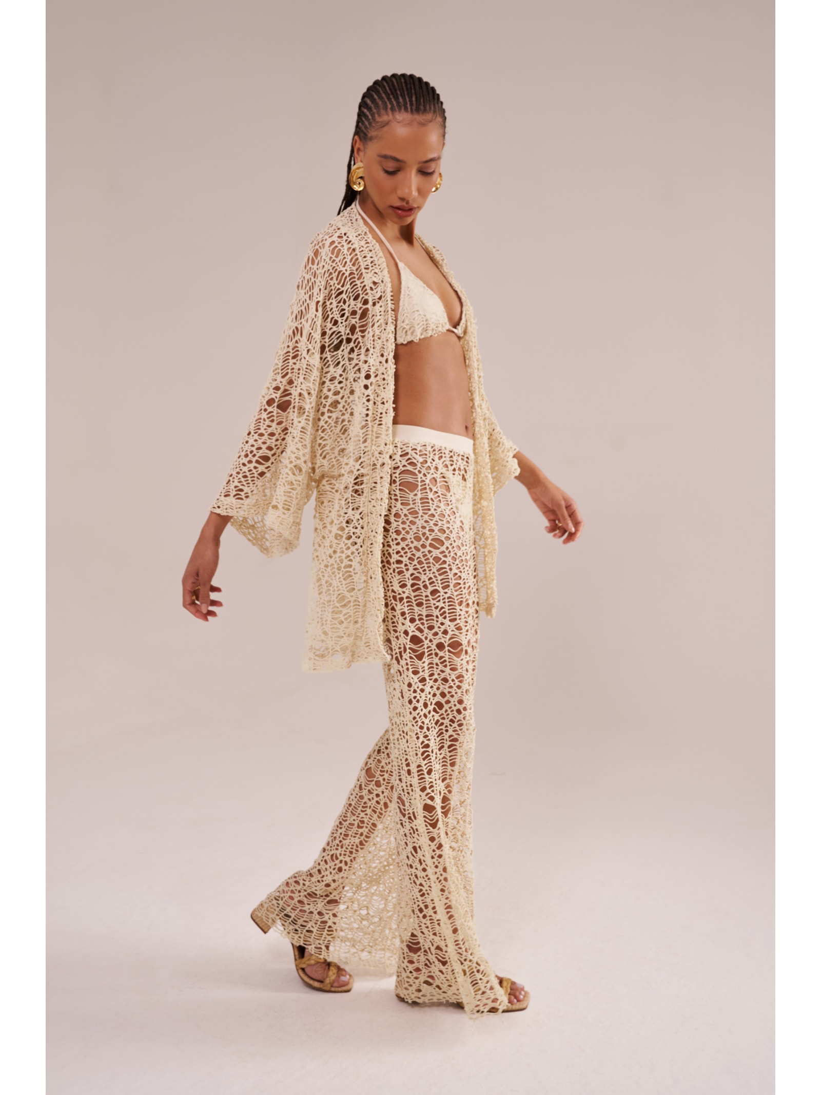 Kimono crochê pesca Suntime