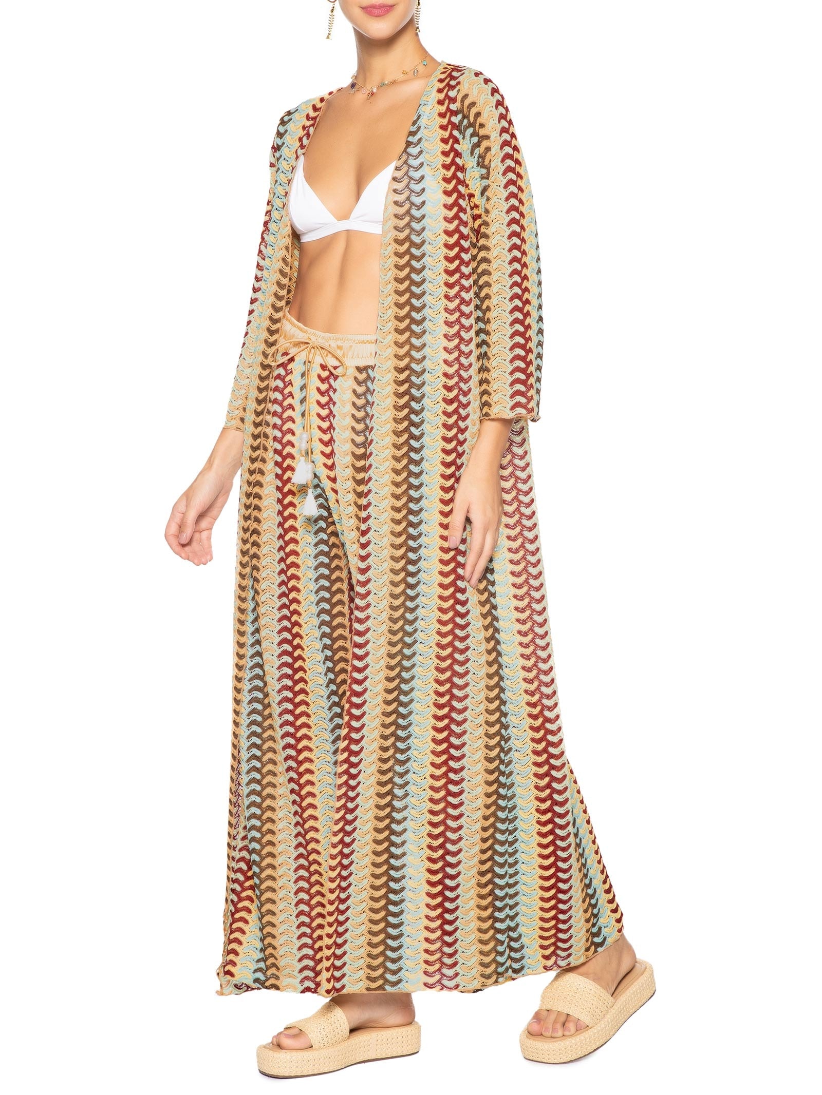 Kimono Feminino Beachwear Bege Mktbeach