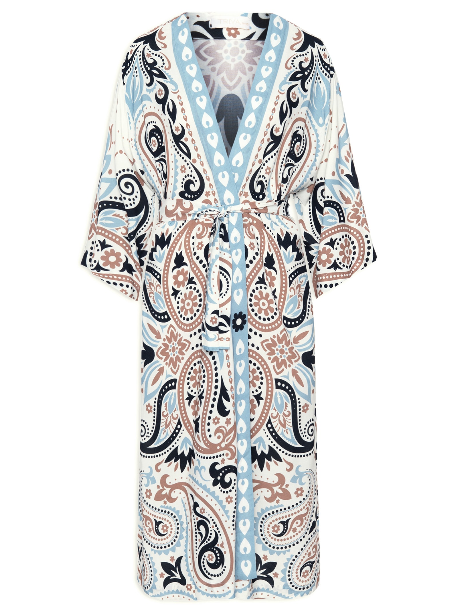 Kimono Feminino Caftan Cat  Azul Triya
