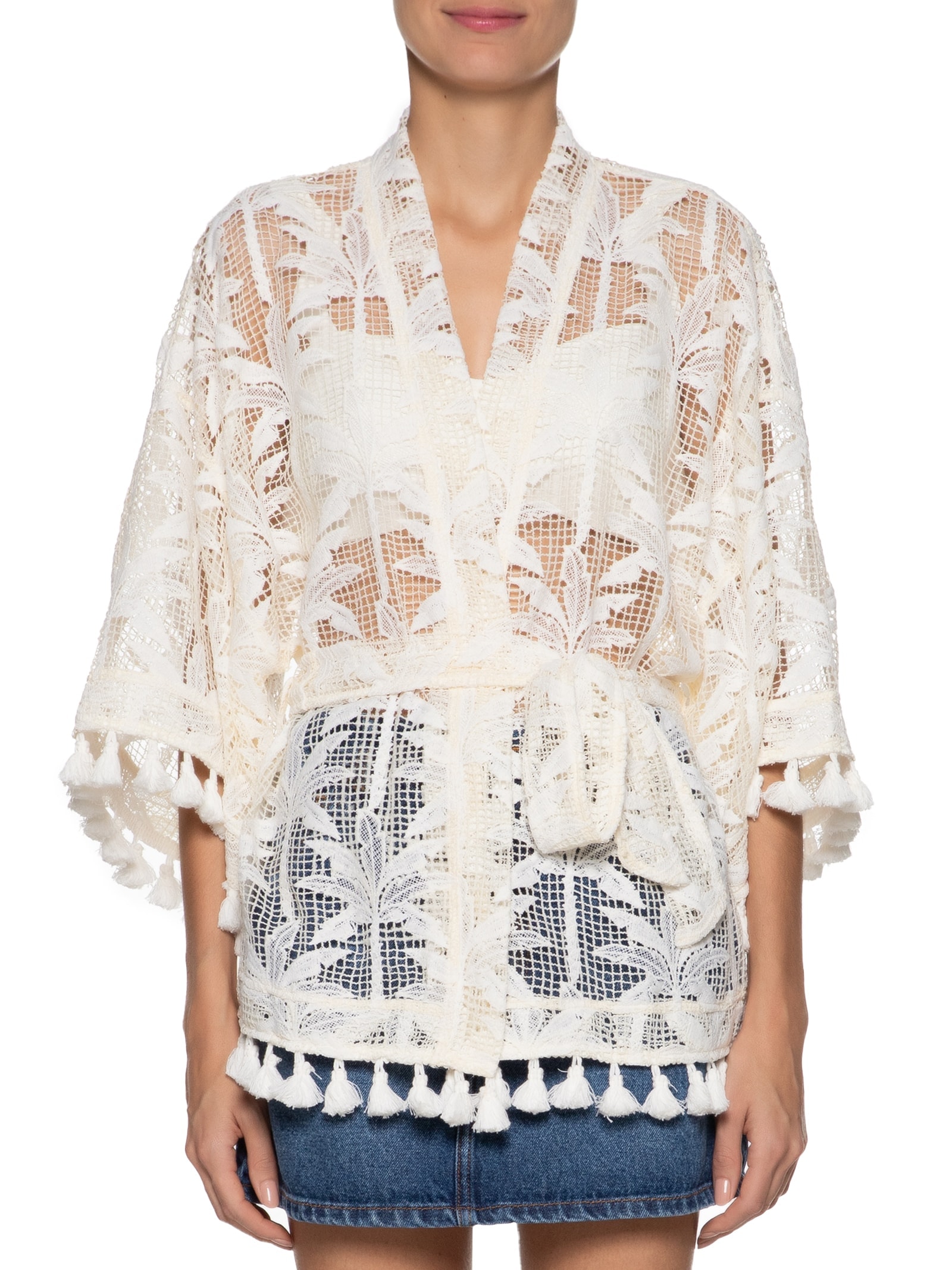 Kimono Feminino Coqueiros Off White Farm