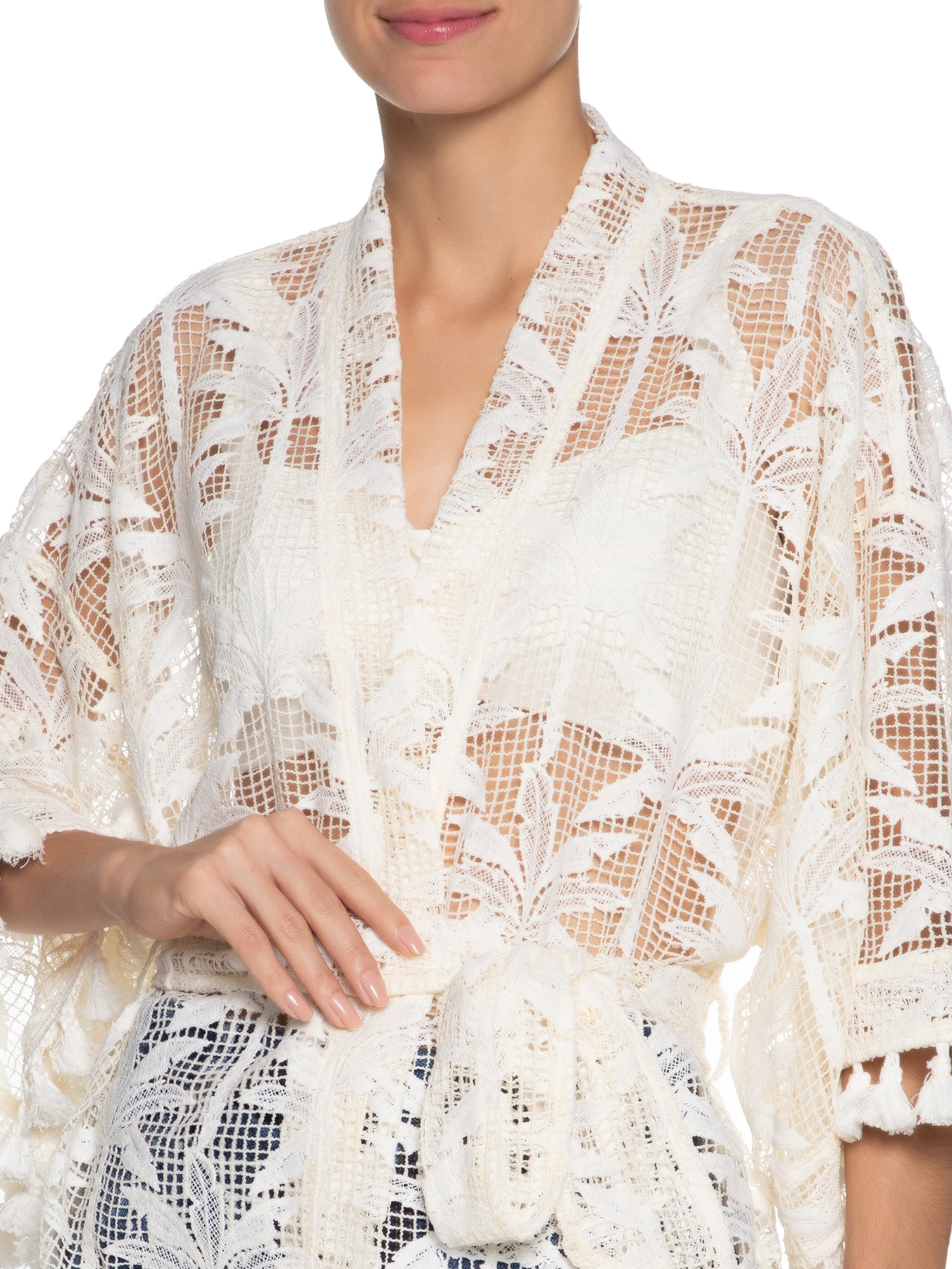 Kimono Feminino Coqueiros Off White Farm