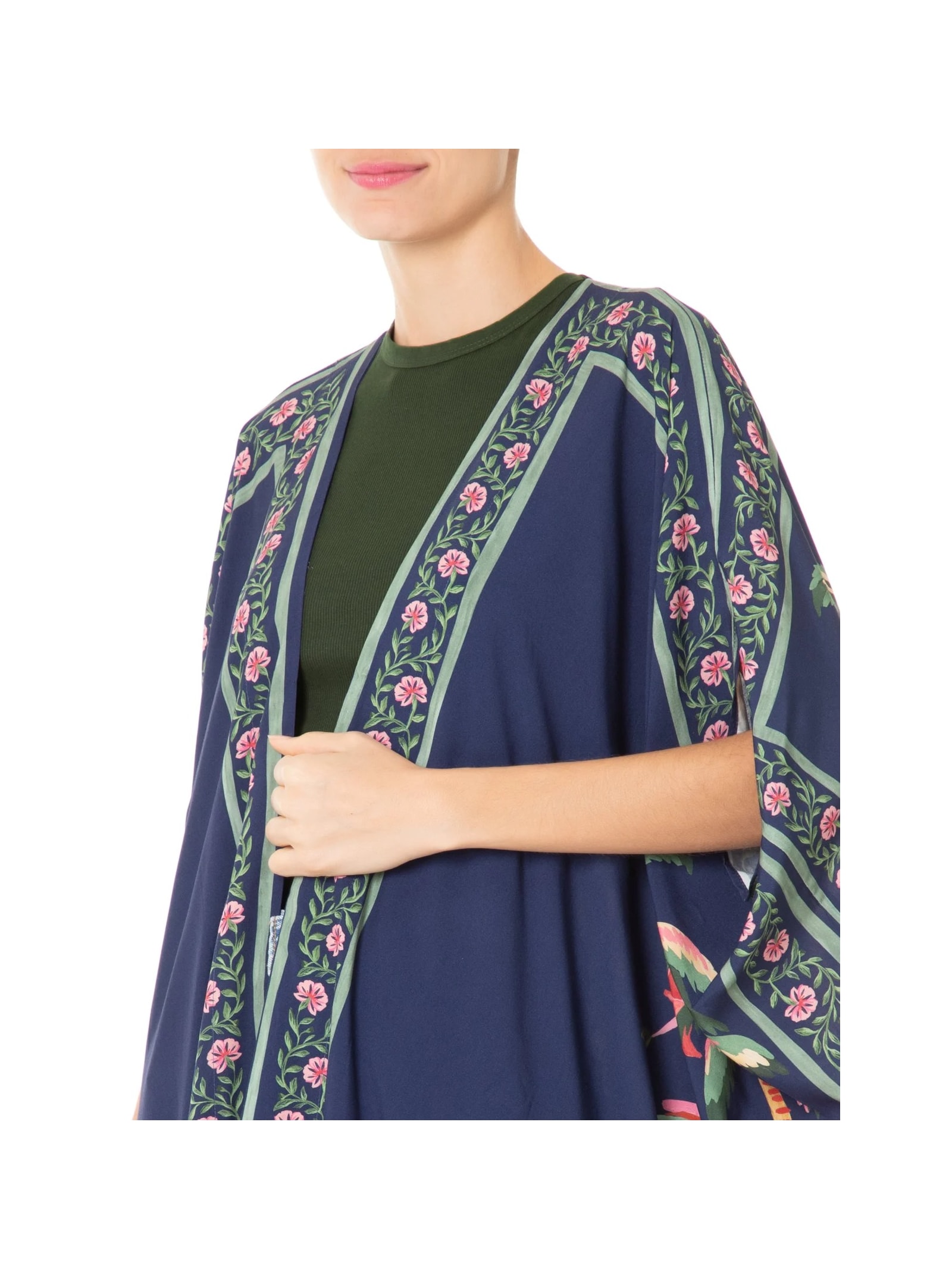 Kimono Feminino Encanto da Natureza Azul Farm