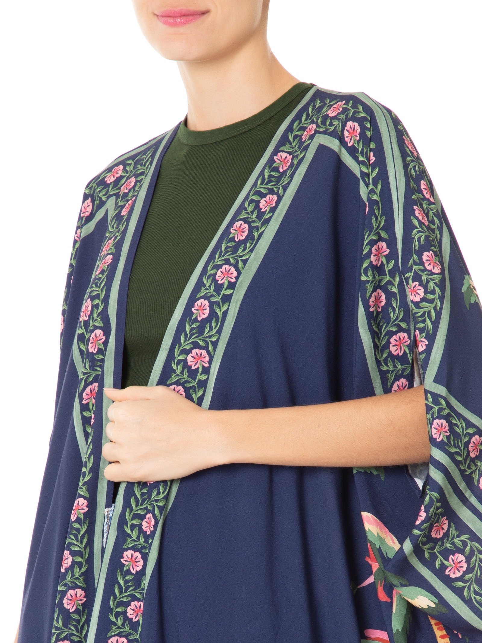 Kimono Feminino Encanto da Natureza Azul Farm