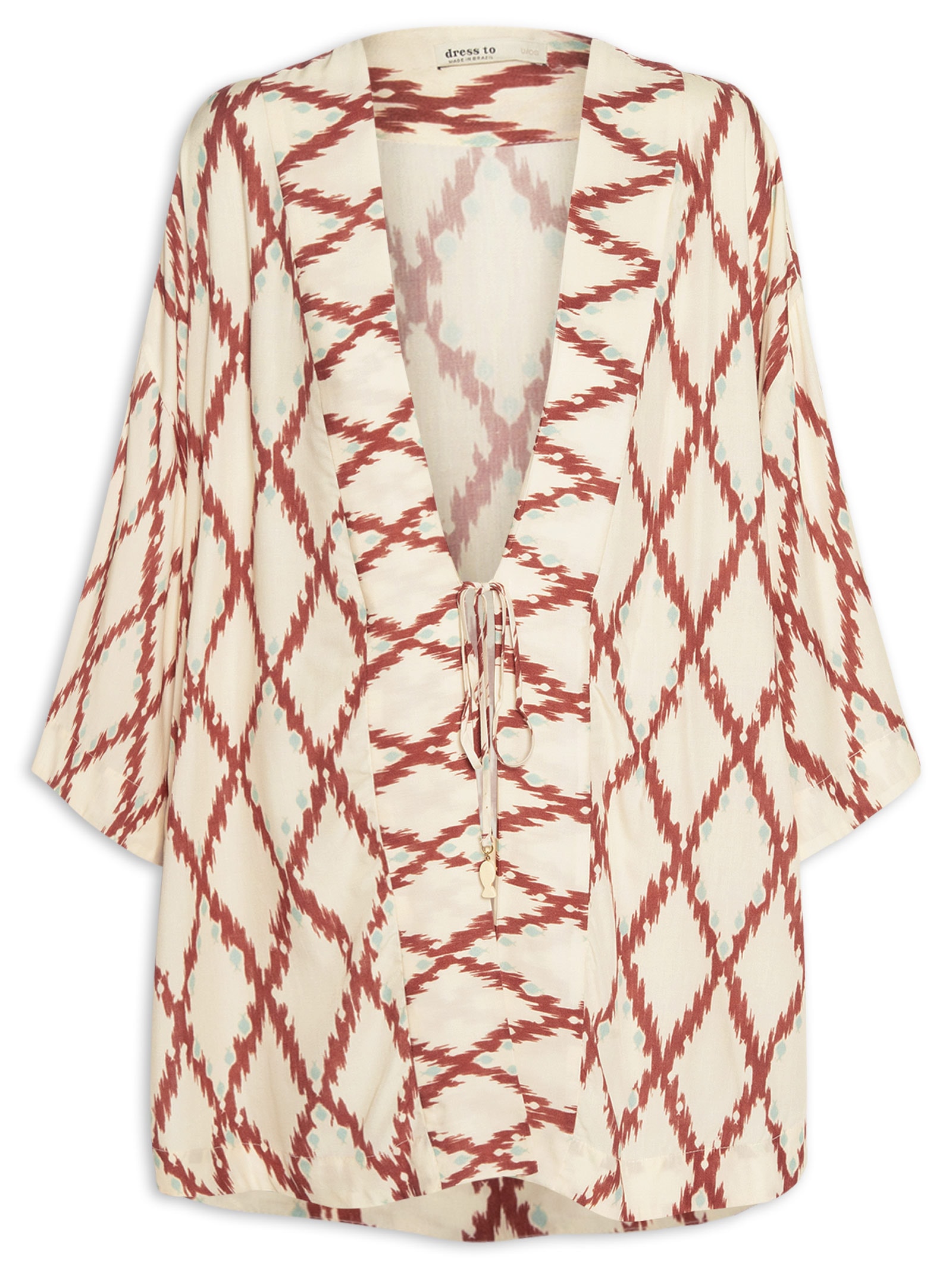 Kimono Feminino Estampa Férias De Verão Vermelho Dress To