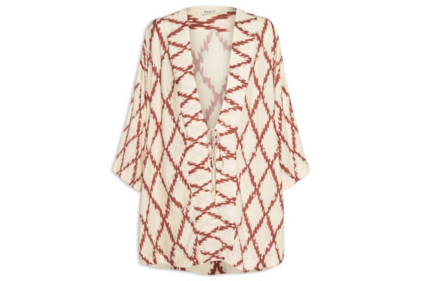 Kimono Feminino Estampa Férias De Verão - Vermelho