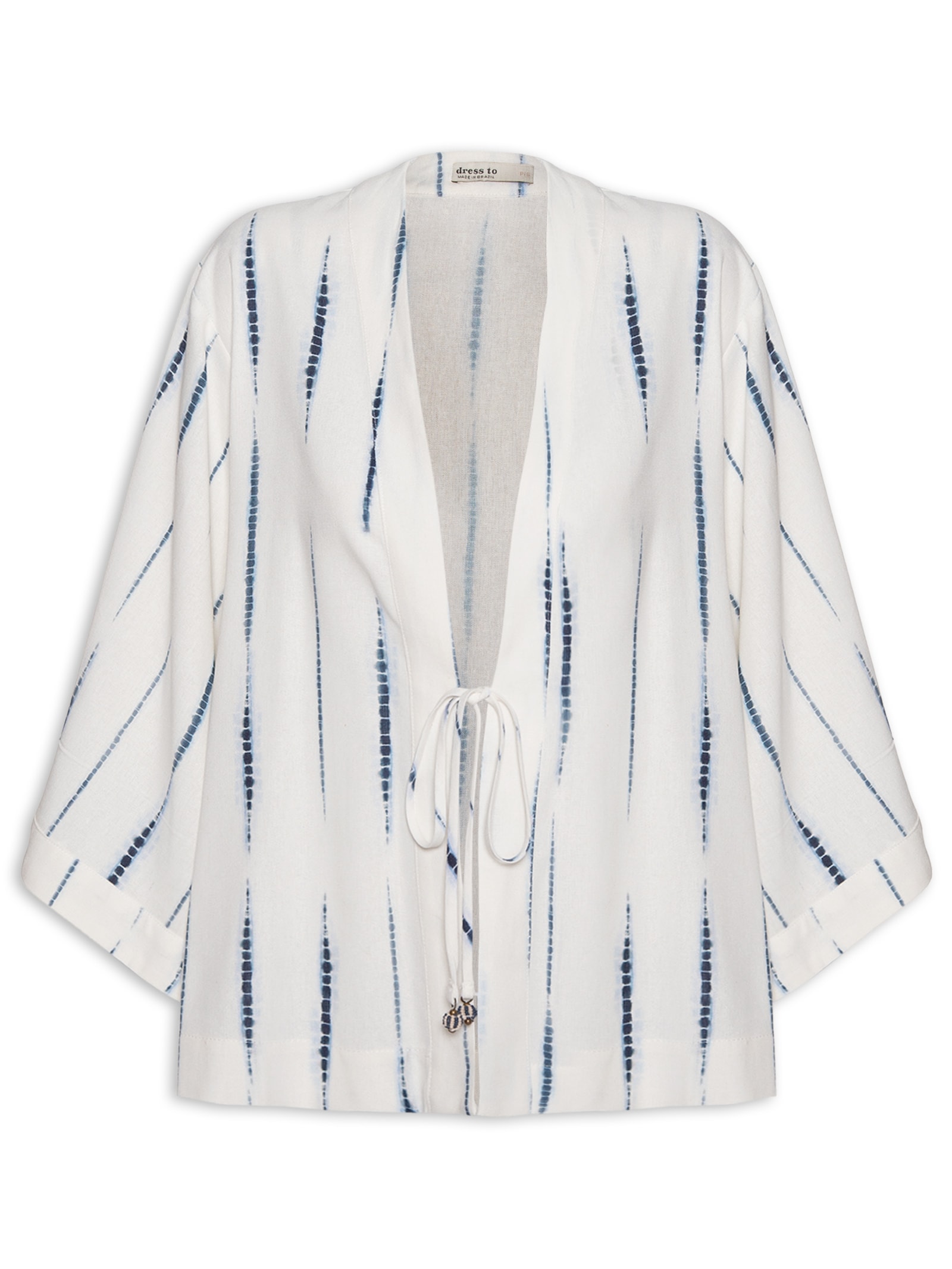 Kimono Feminino Estampa Listra Tie Dye Branco Dress To