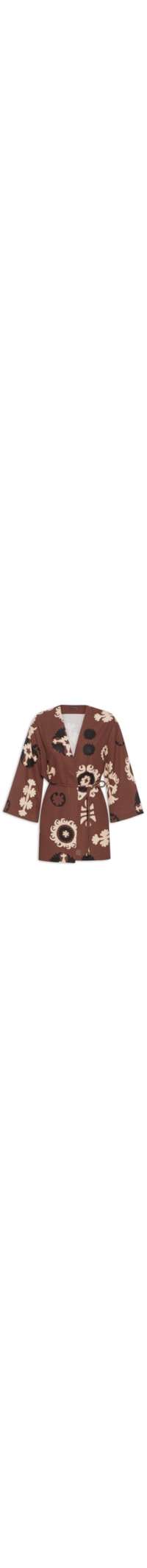 Kimono Feminino Estampa Romani - Marrom