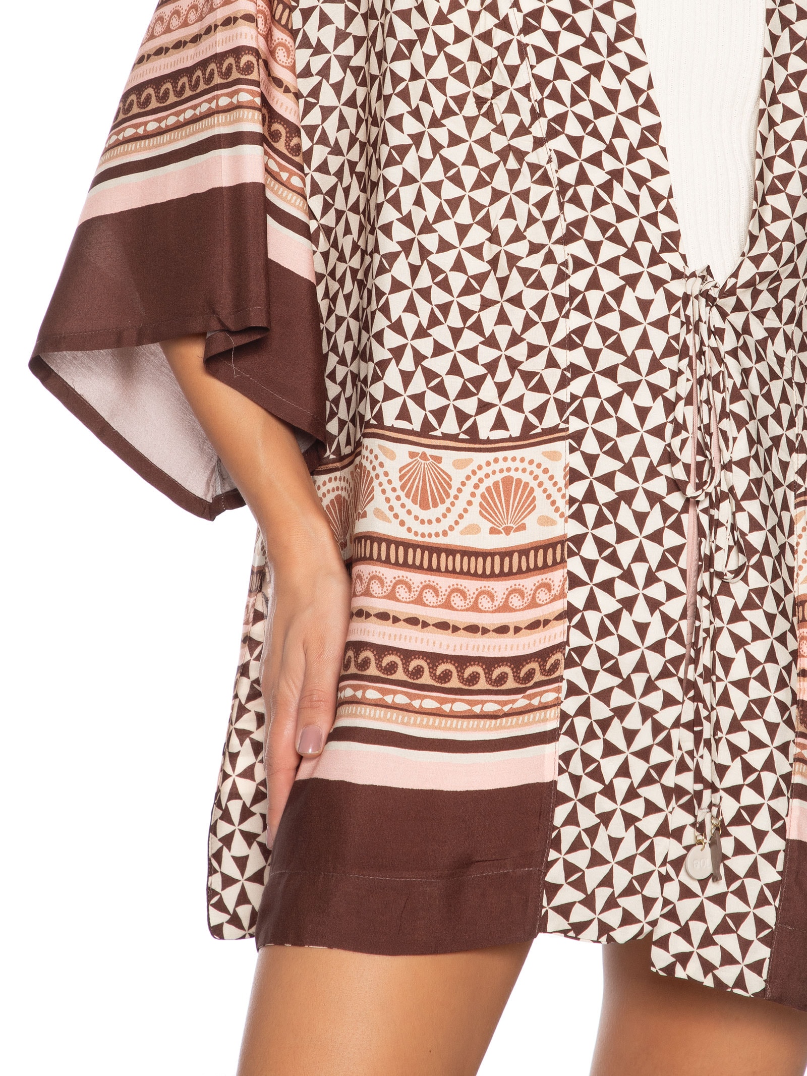 Kimono Feminino Estampa Solstício Marrom Dress To
