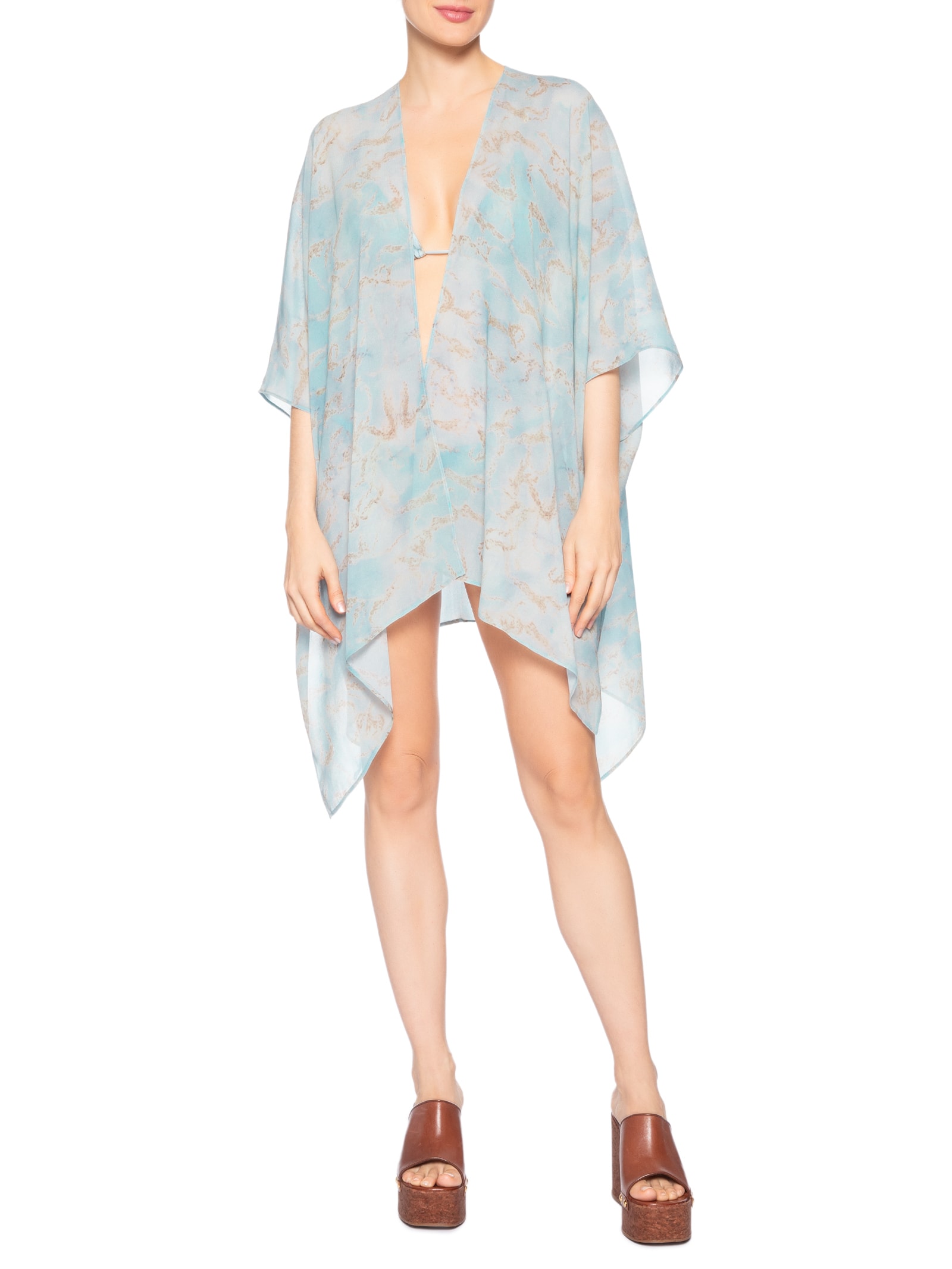 Kimono Feminino Estampado Azul Cia Marítima