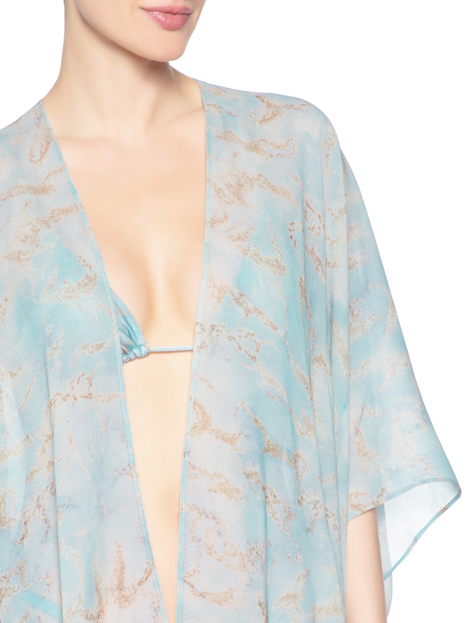 Kimono Feminino Estampado Azul Cia Marítima