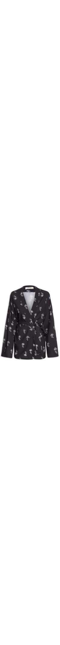 Kimono Feminino Estampado - Preto