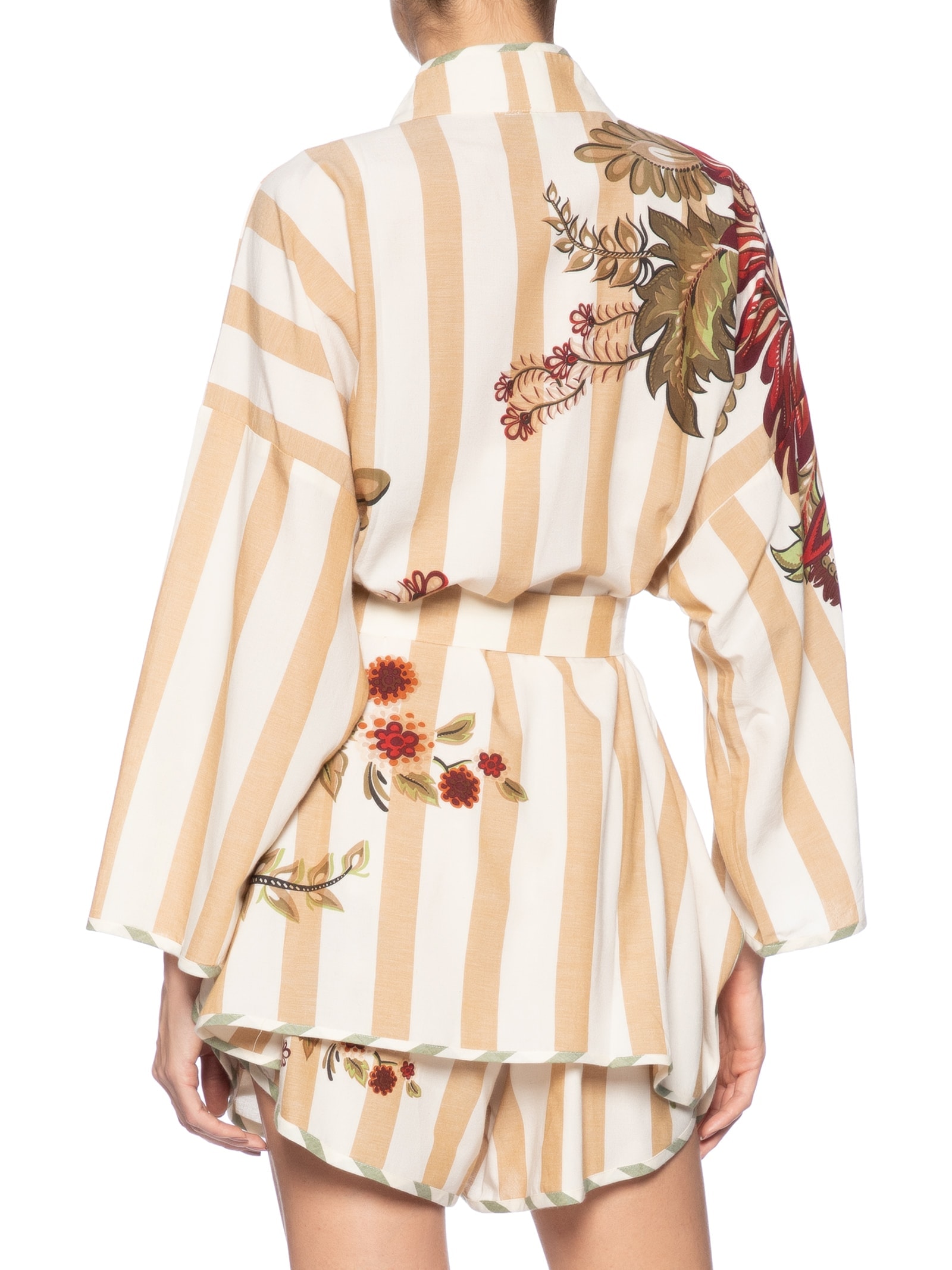 Kimono Feminino Floral Ligia Bege Farm