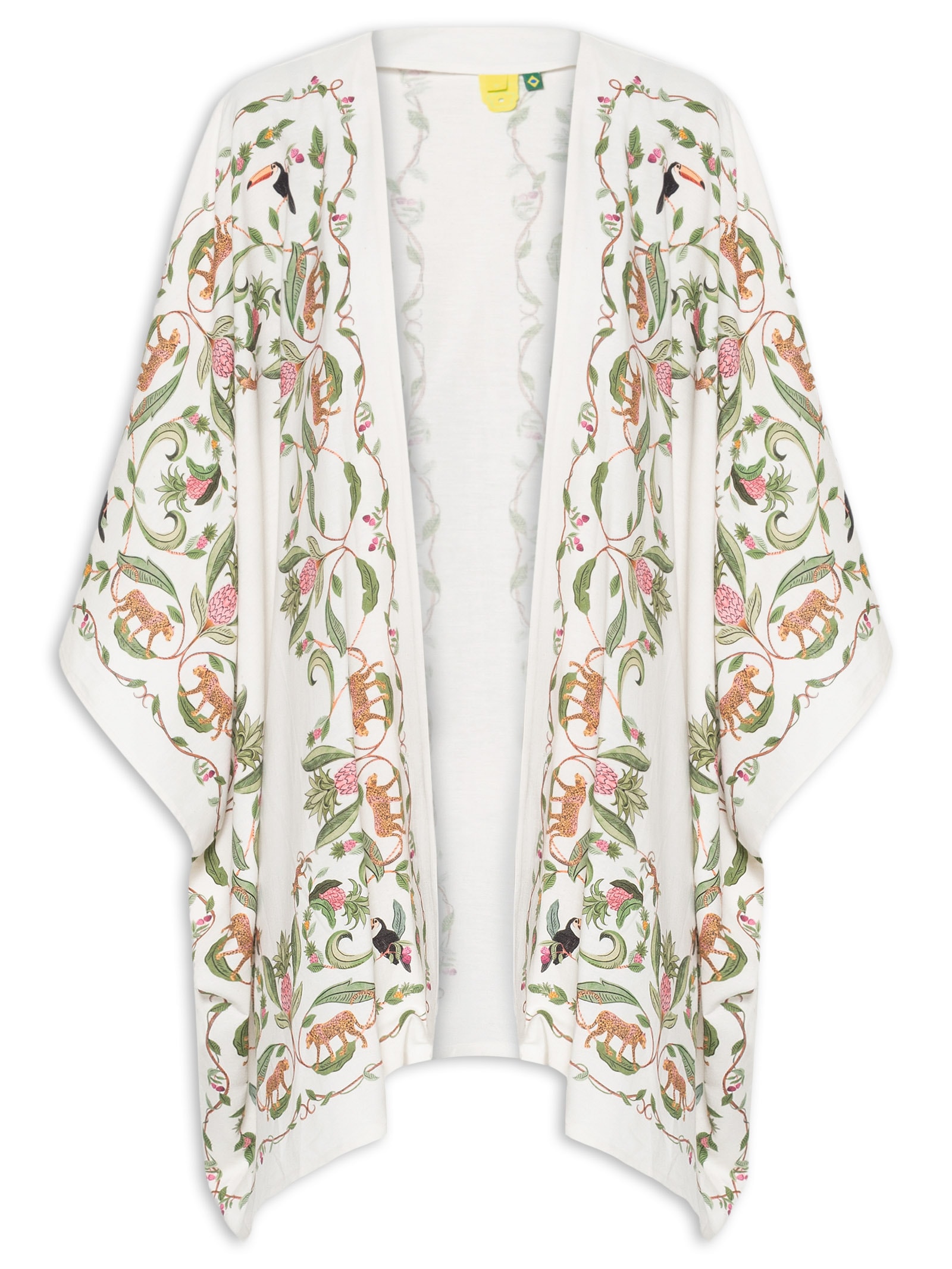 Kimono Feminino Floresta Doce Branco Farm