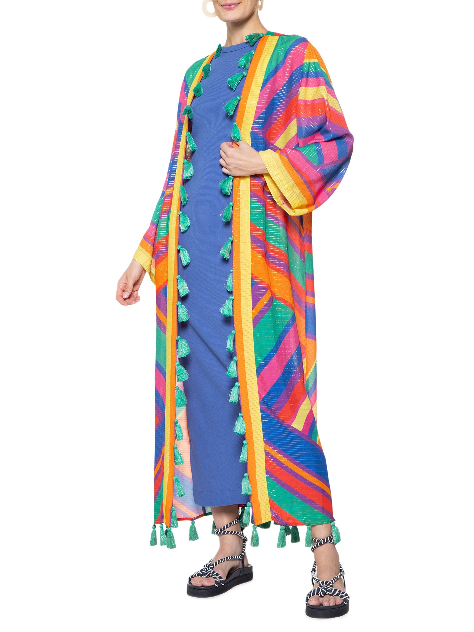 Kimono Feminino Localizado Listra Bia Azul Farm Praia