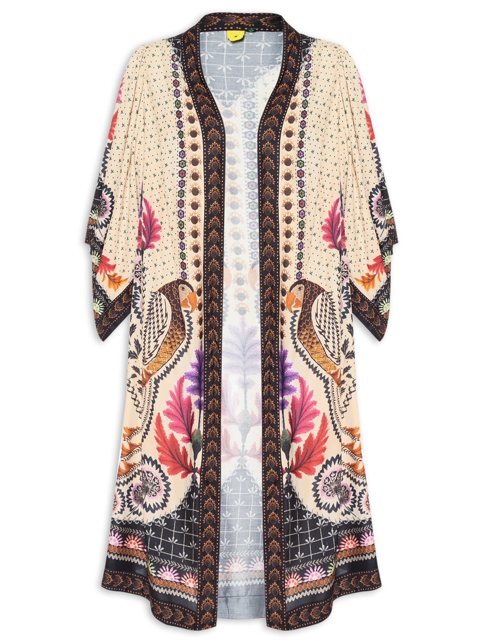 Kimono Feminino Maxi Tapete De Arara Bege Farm