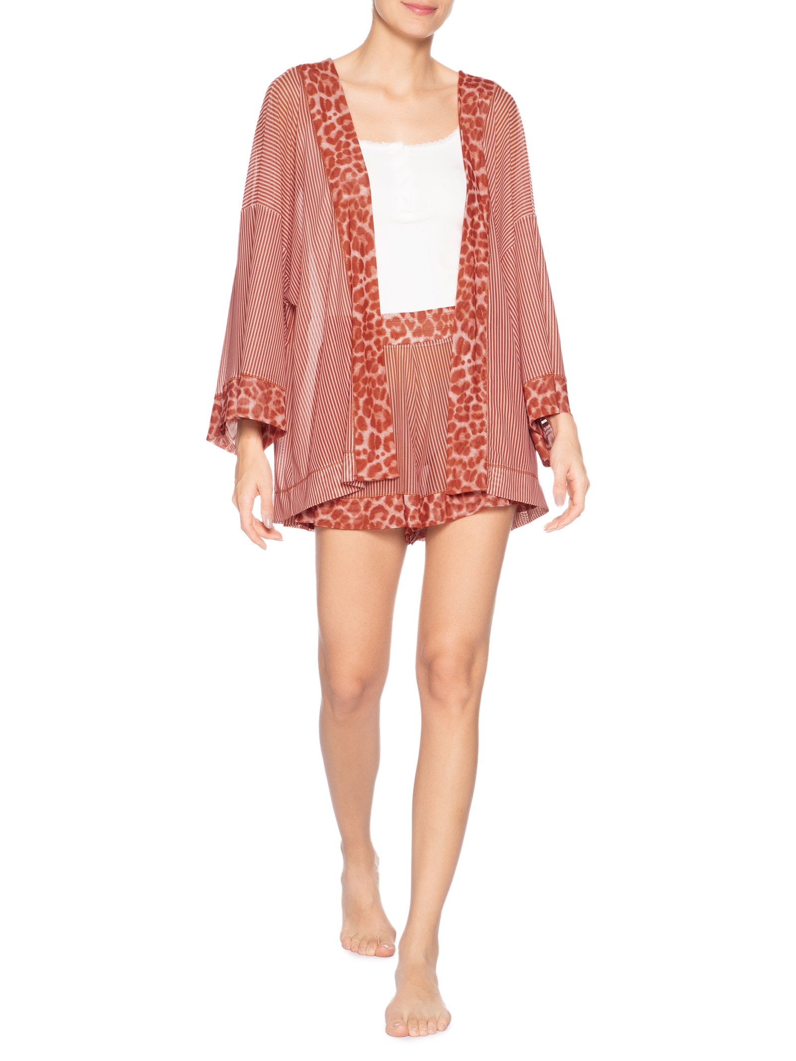 Kimono Femnino Tule Malu Vermelho Jogê