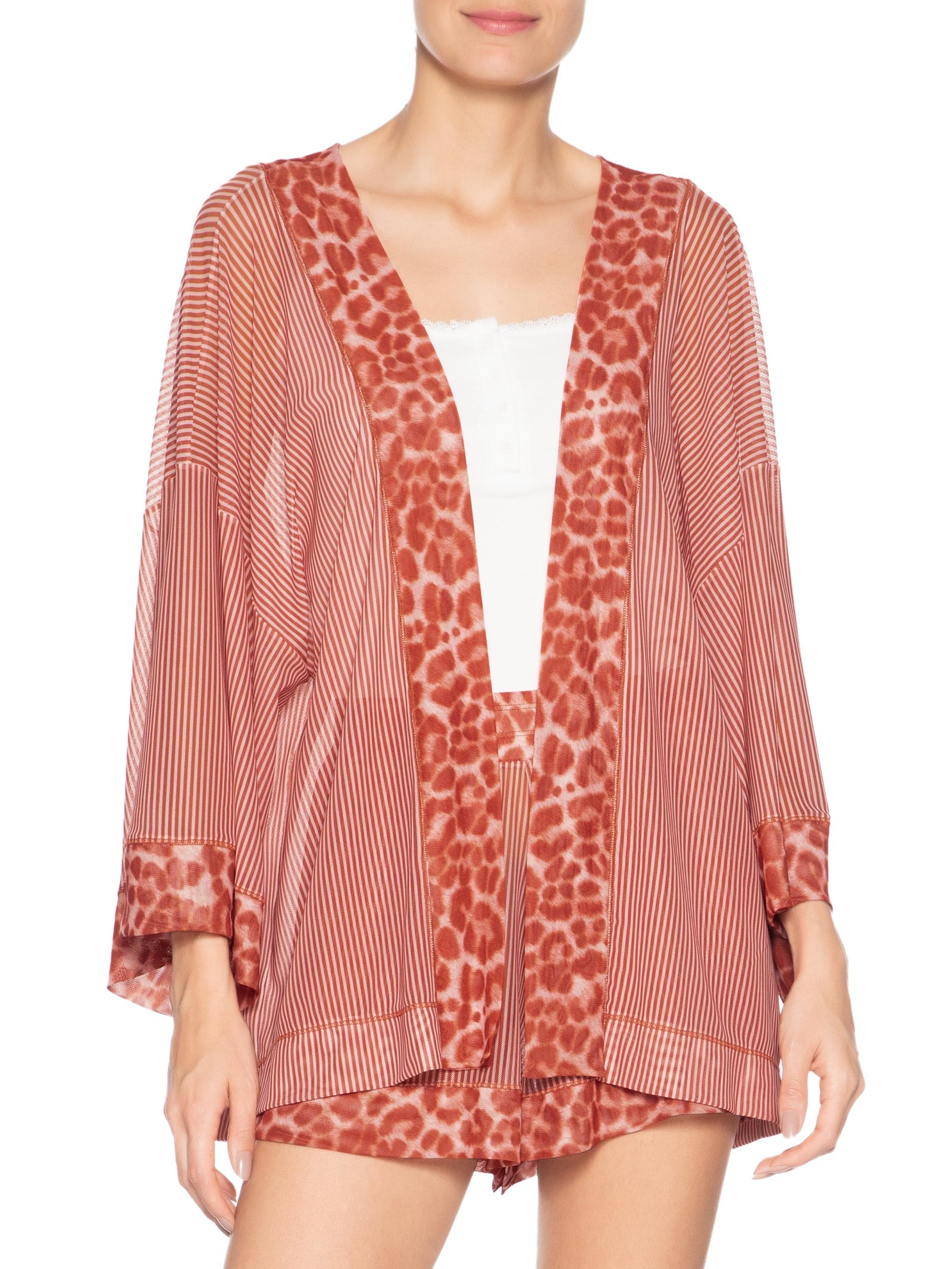 Kimono Femnino Tule Malu Vermelho Jogê