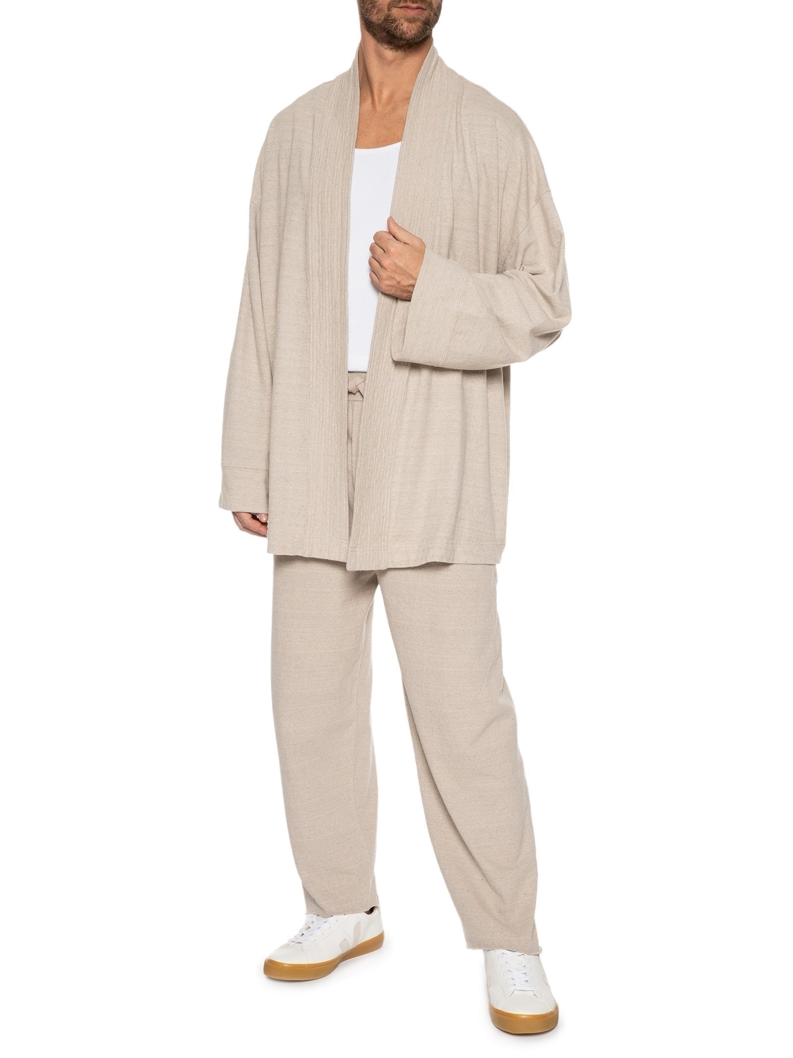 Kimono Masculino Desfibrado Cinza Osklen