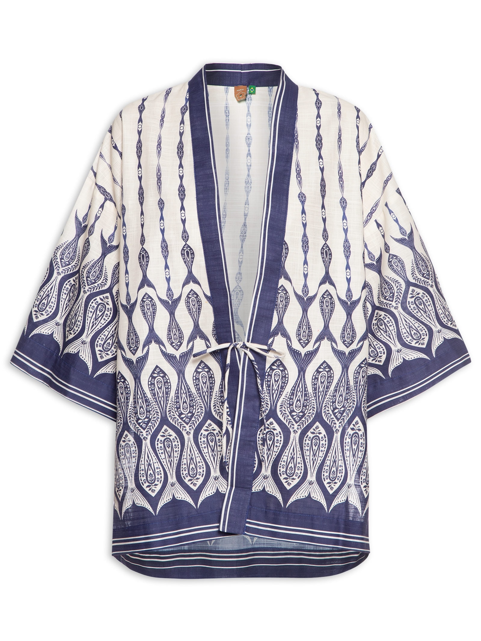 Kimono Peixe Correnteza Azul Farm