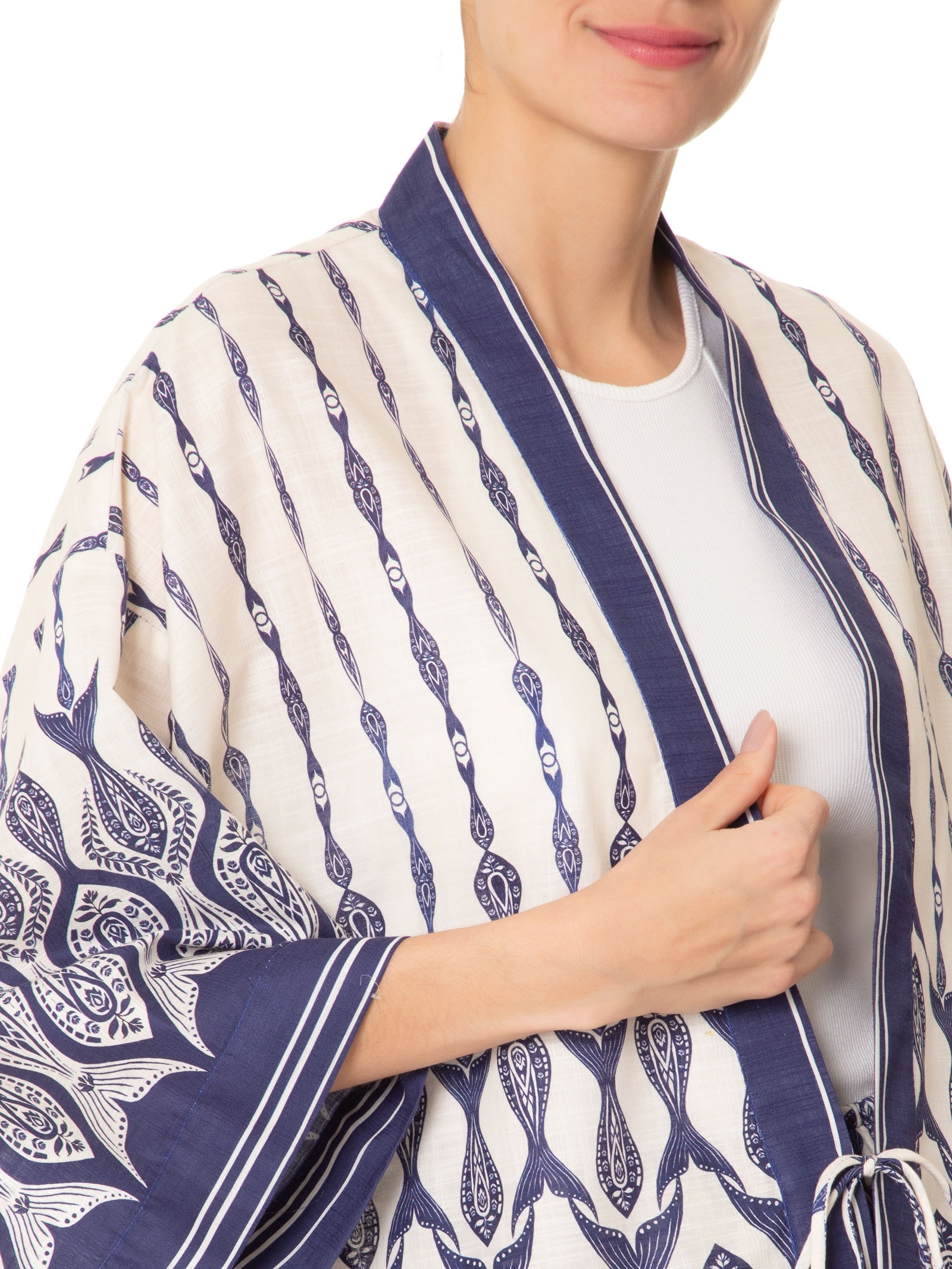 Kimono Peixe Correnteza Azul Farm