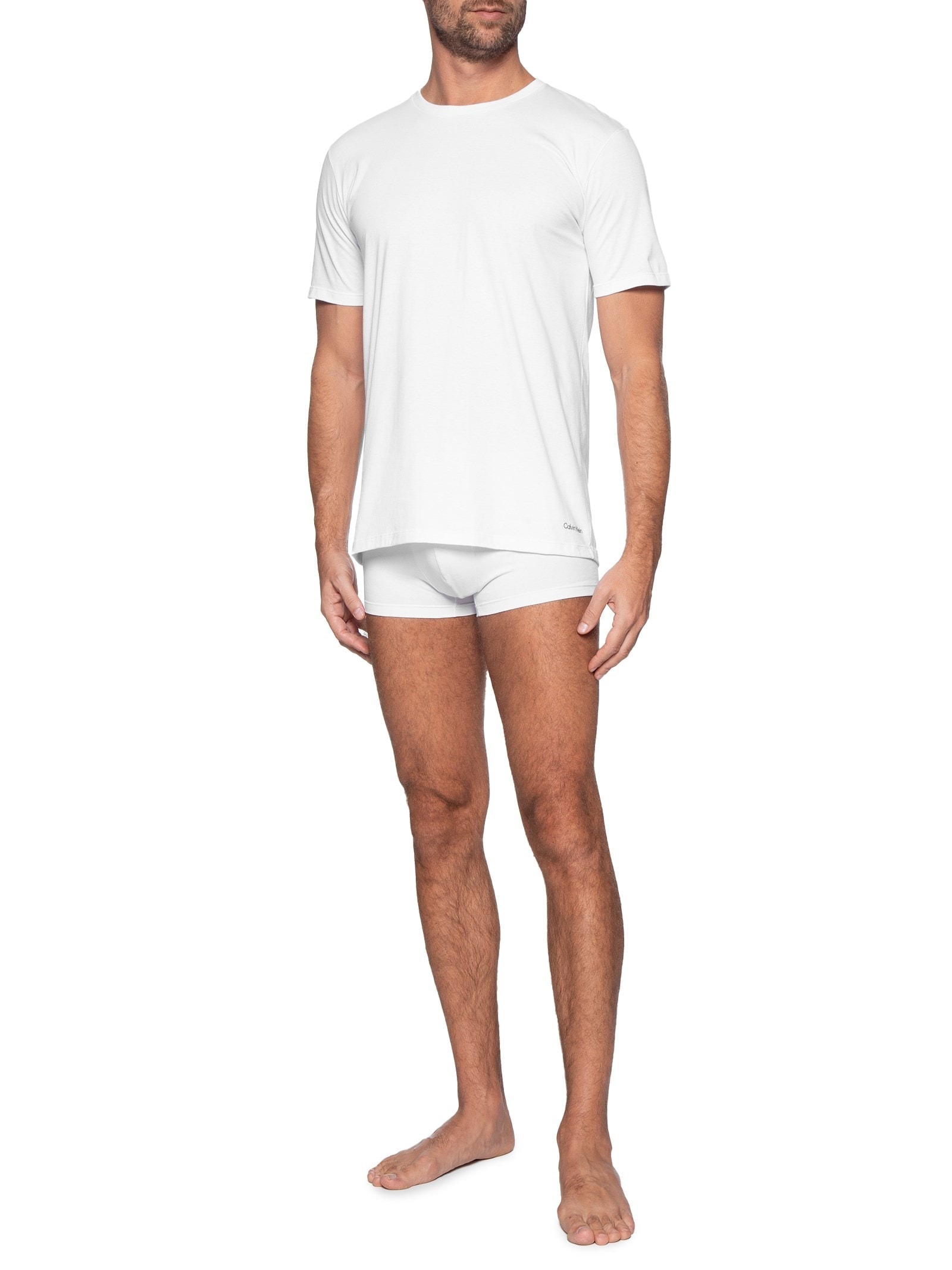Kit 1 Camiseta E 2 Cuecas Trunk Branco Calvin Klein Underwear