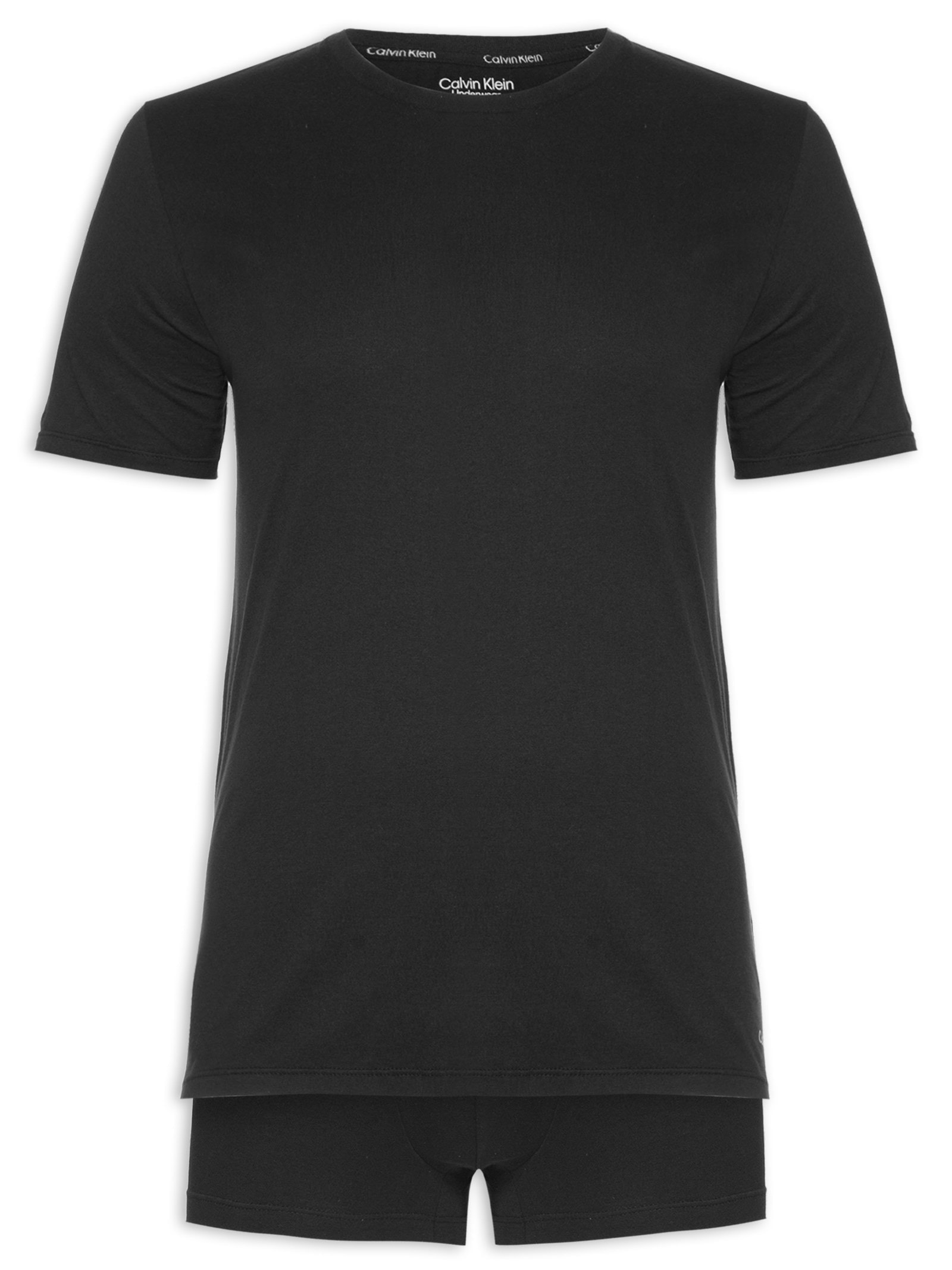 Kit 1 Camiseta E 2 Cuecas Trunk Preto Calvin Klein Underwear