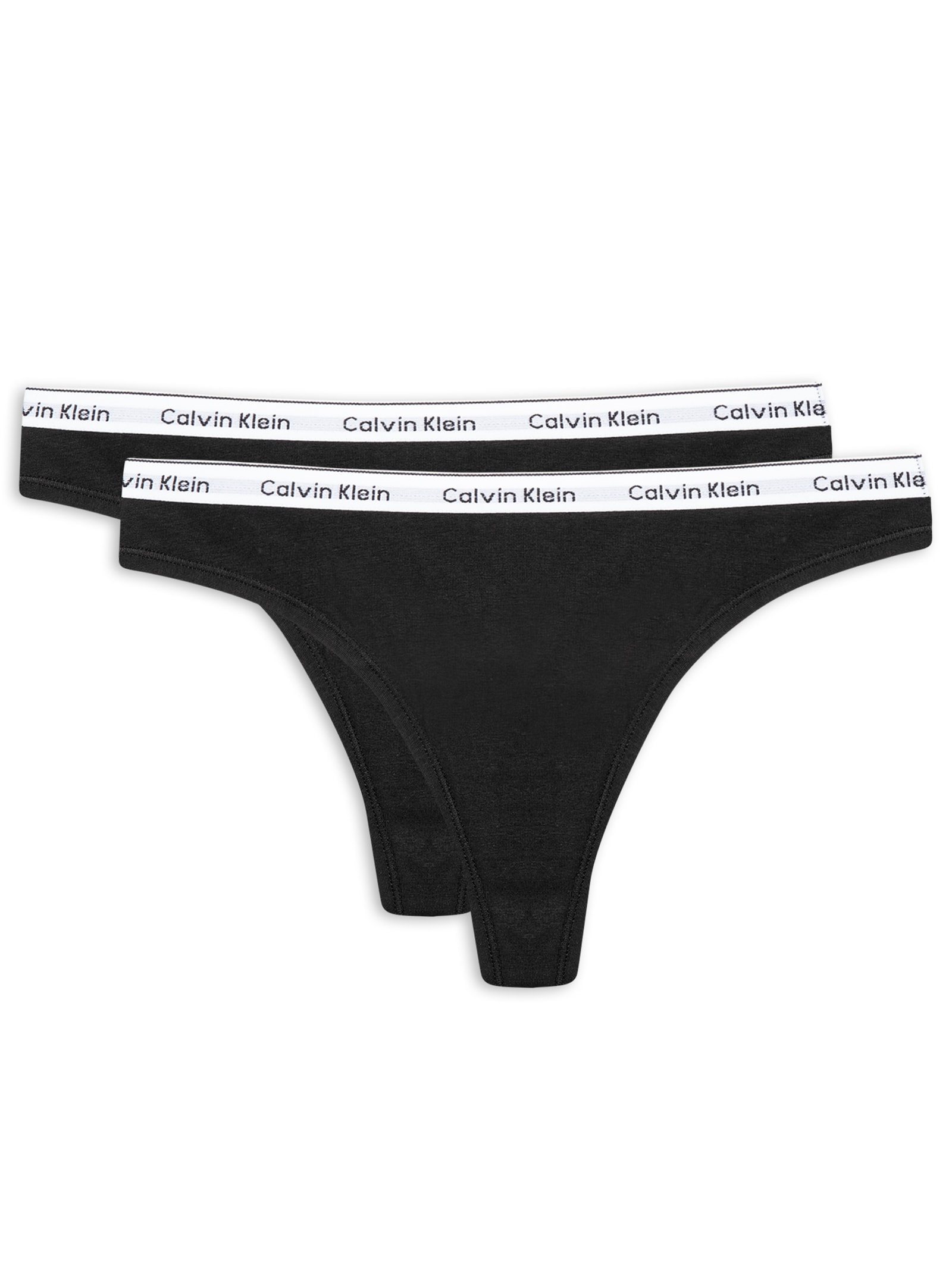 Kit 2 Calcinhas Fio Dental Mini Modern Cotton Preto Calvin Klein Underwear