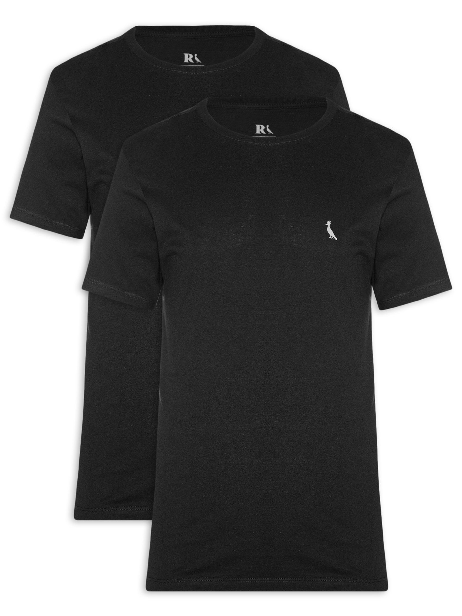 Kit 2 Camisetas Masculina Regular Essence – Preto Reserva