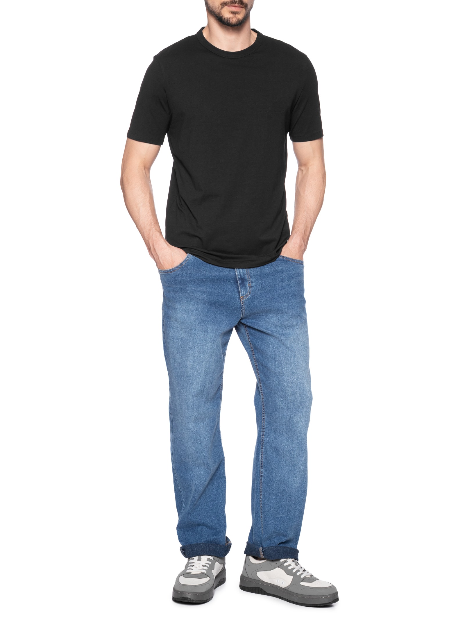 Kit 2 Camisetas Masculinas Blue2_Naolo Branco Hugo