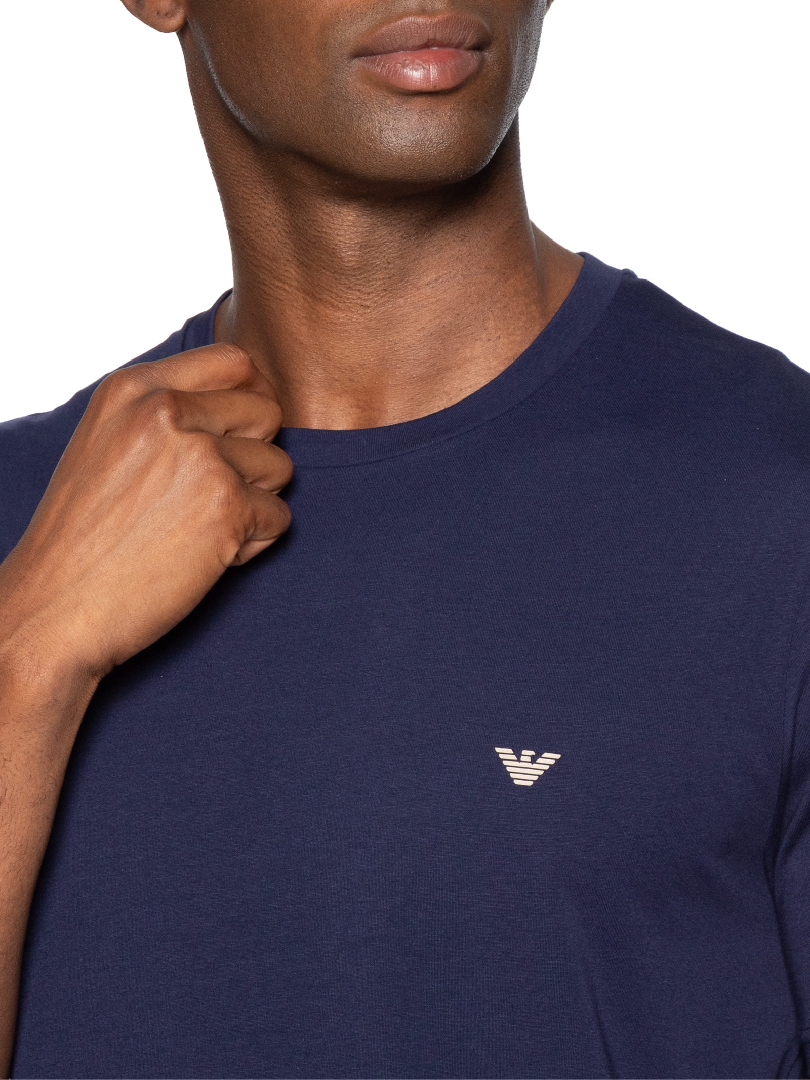 Kit 2 Camisetas Masculinas Pack Top 2 Peças Azul Emporio Armani Bodywear