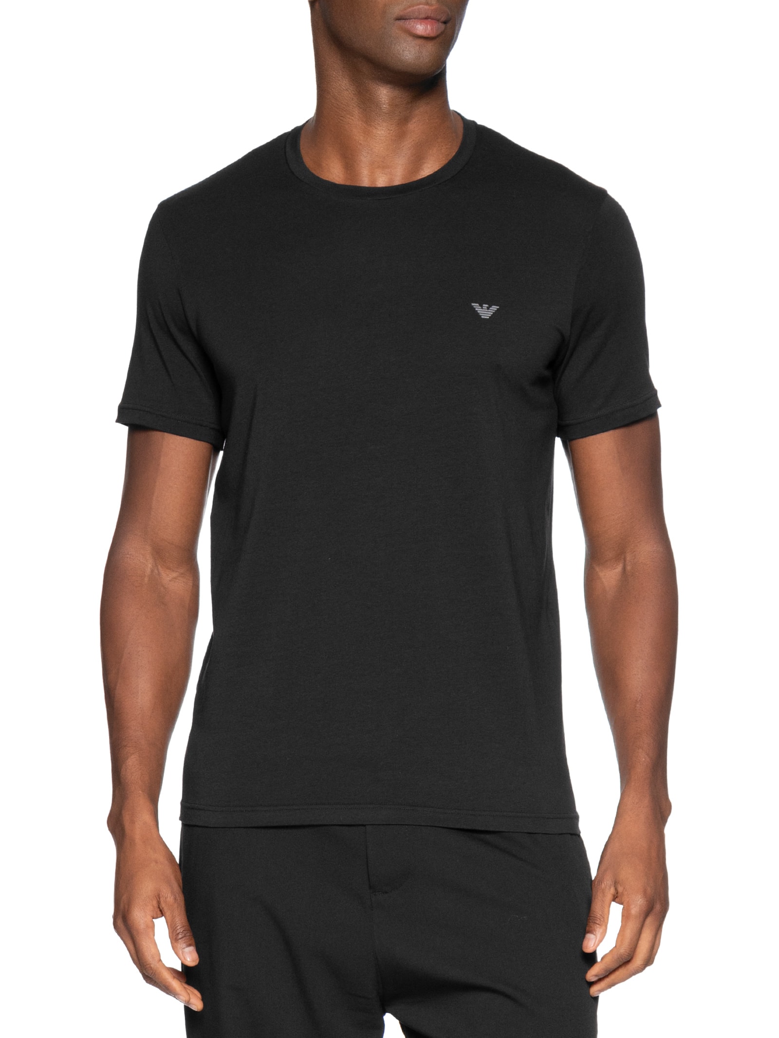 Kit 2 Camisetas Masculinas Pack Top 2 Peças Cinza Emporio Armani Bodywear