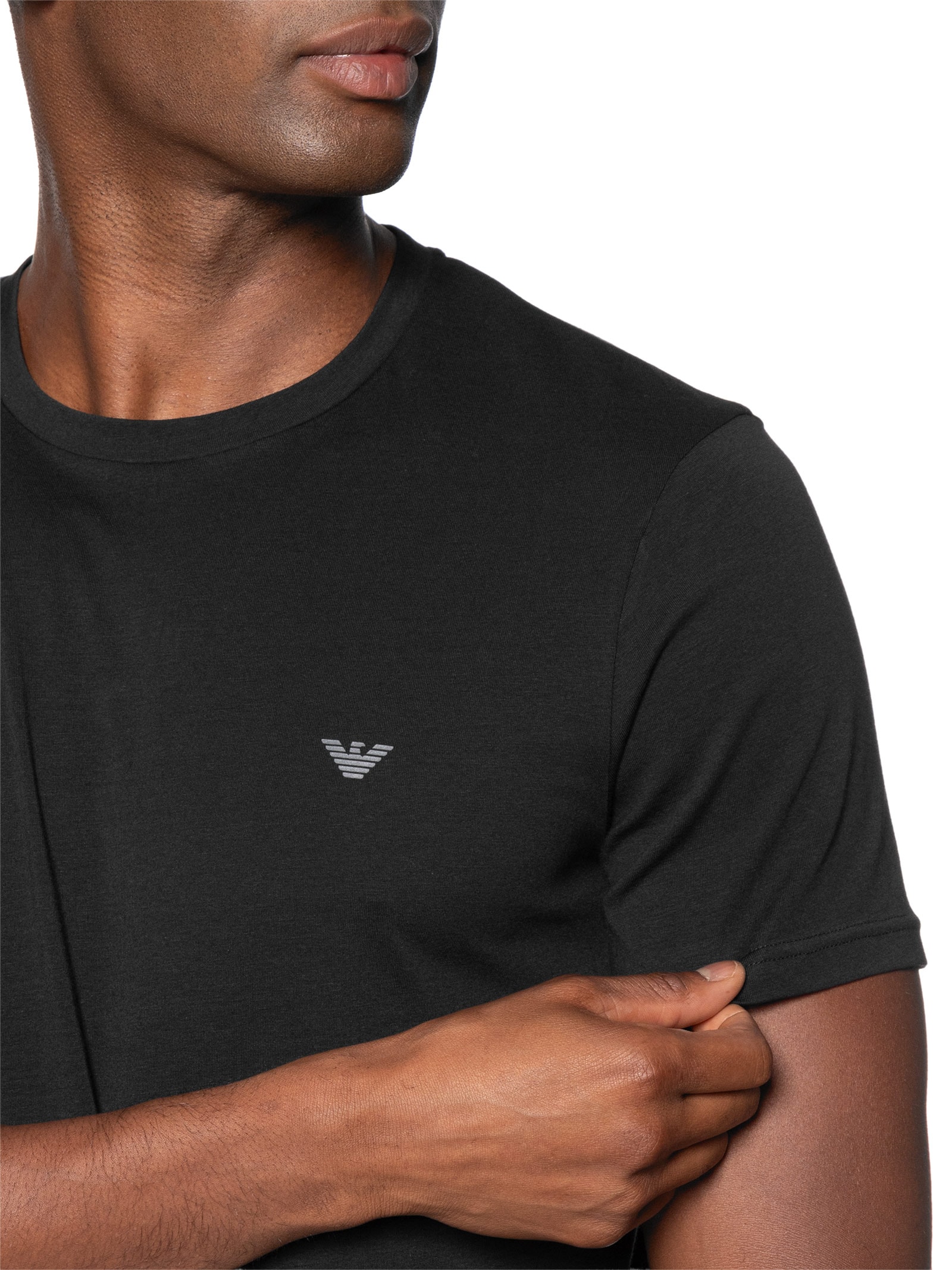 Kit 2 Camisetas Masculinas Pack Top 2 Peças Cinza Emporio Armani Bodywear