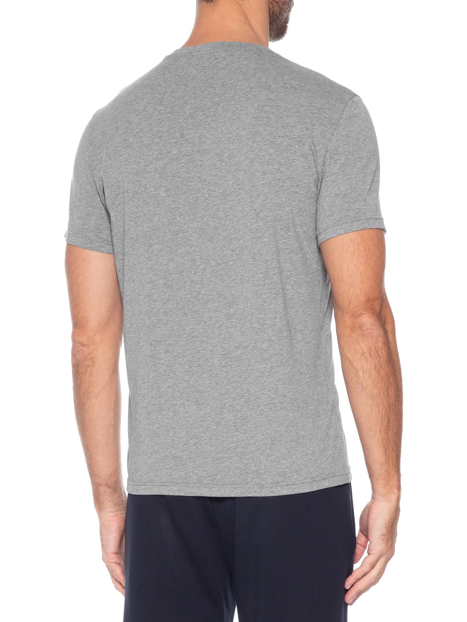Kit 2 Camisetas Masculinas Pack Top 2 Peças Cinza Emporio Armani Bodywear