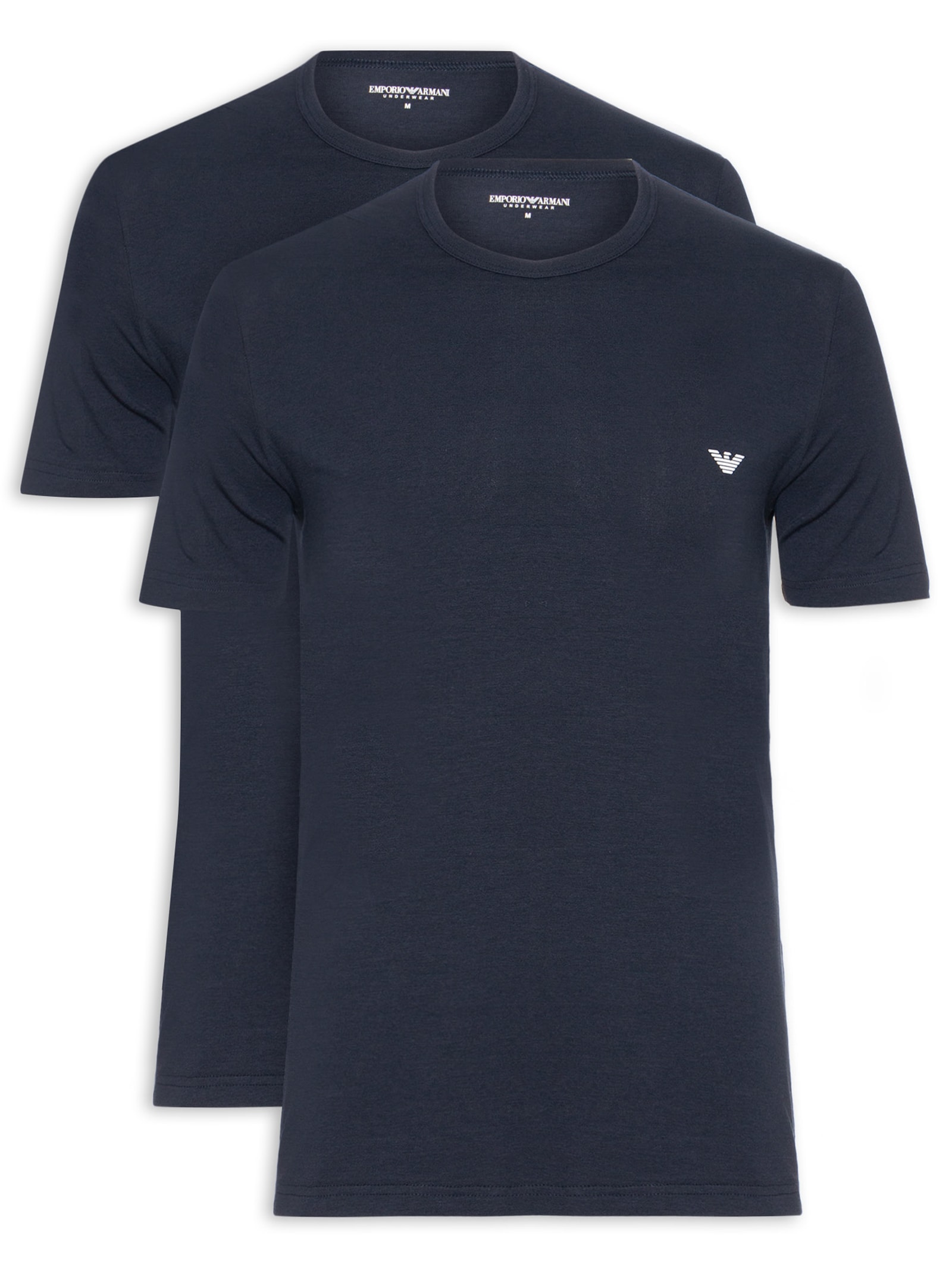 Kit 2 Camisetas Masculinas Pack Top Azul Emporio Armani Bodywear