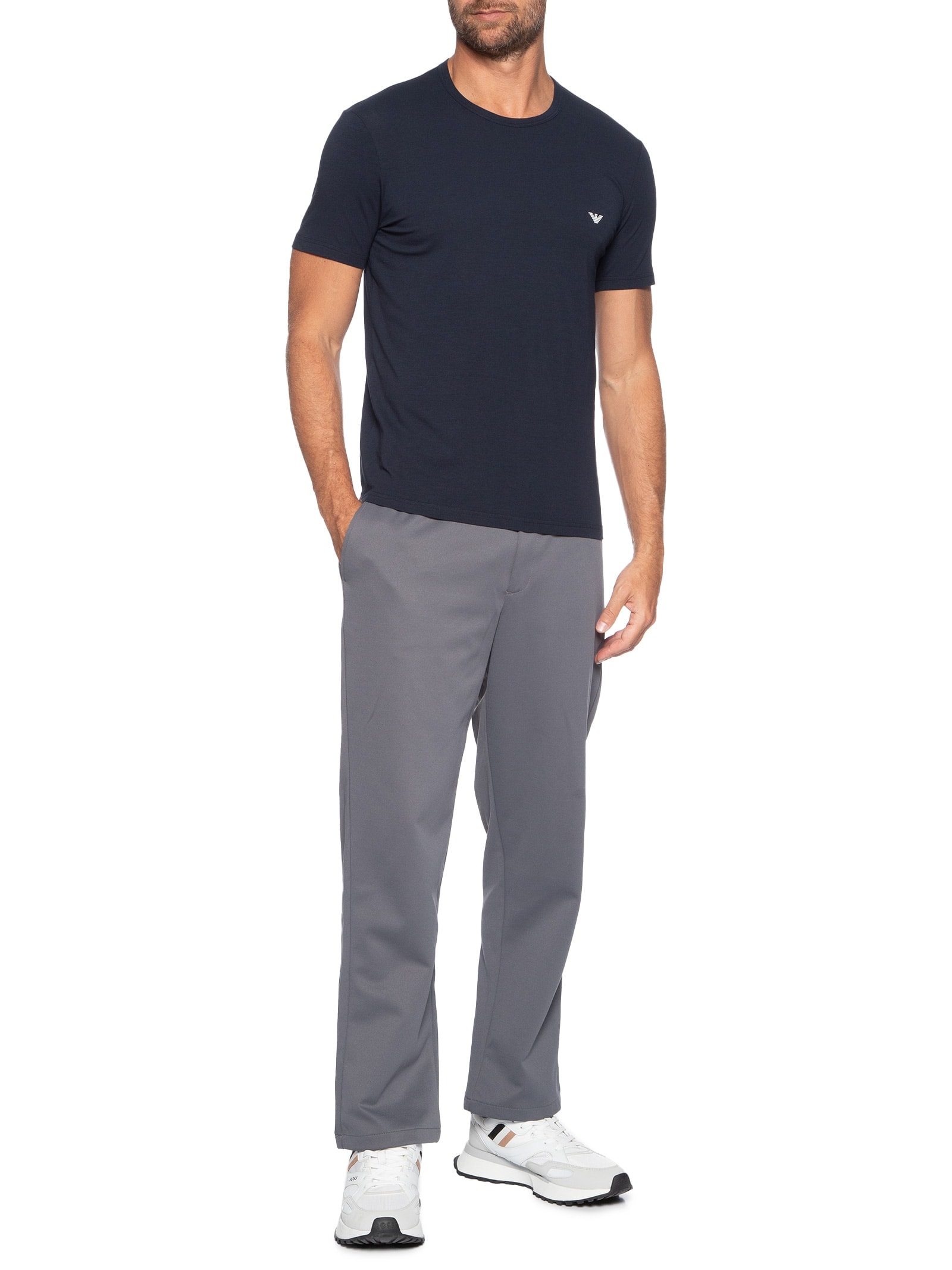 Kit 2 Camisetas Masculinas Pack Top Azul Emporio Armani Bodywear