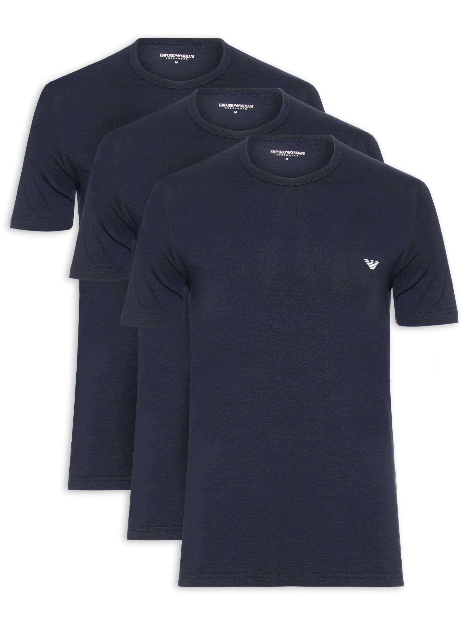 Kit 2 Camisetas Masculinas Pack Top Azul Emporio Armani Bodywear