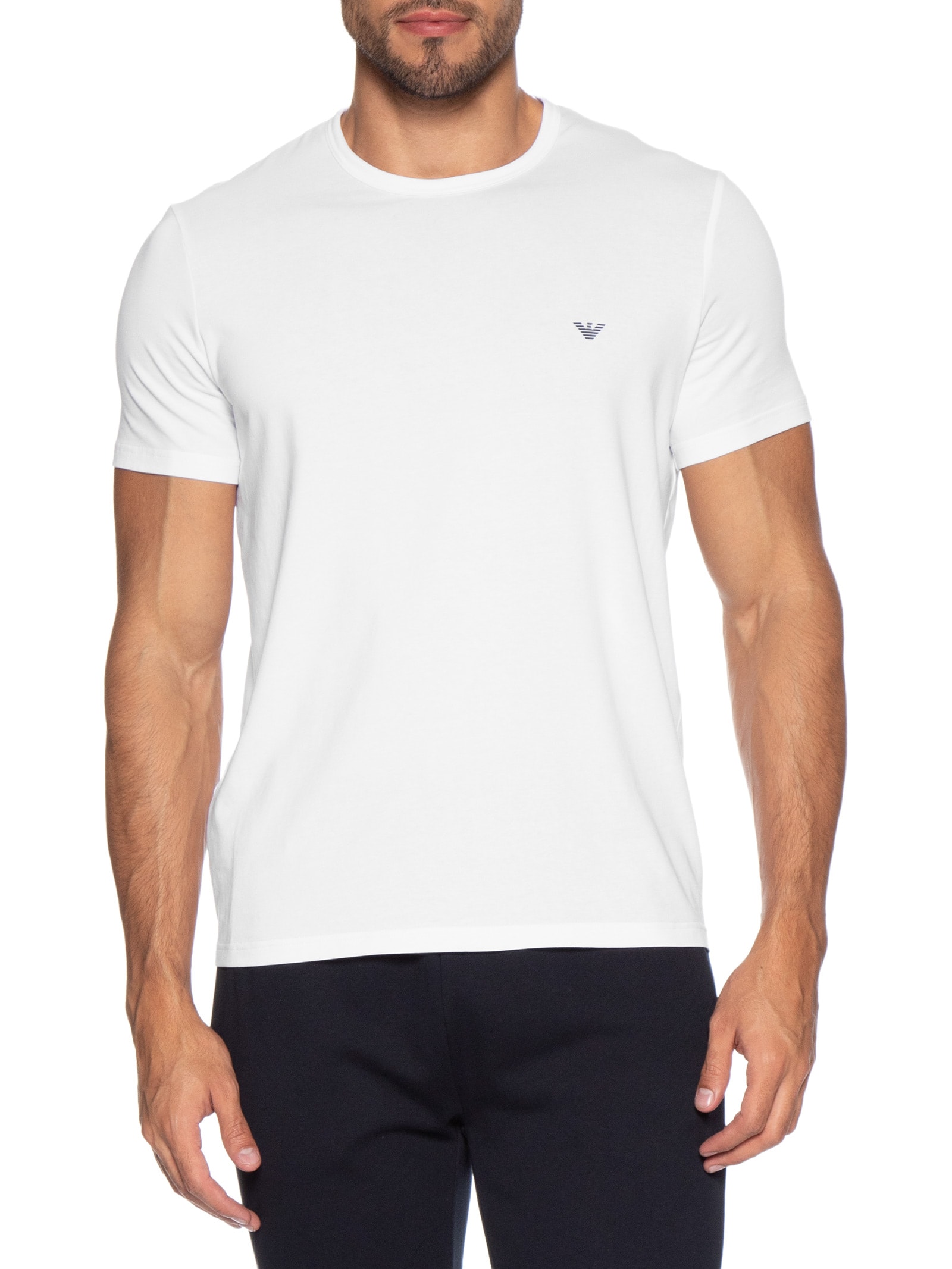 Kit 2 Camisetas Masculinas Pack Top Azul Emporio Armani Bodywear