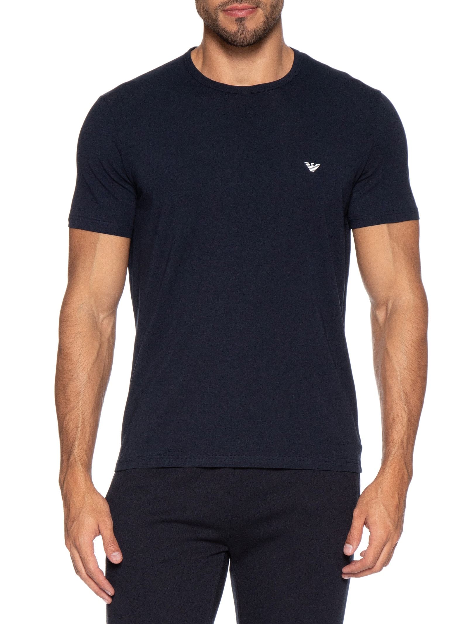 Kit 2 Camisetas Masculinas Pack Top Azul Emporio Armani Bodywear
