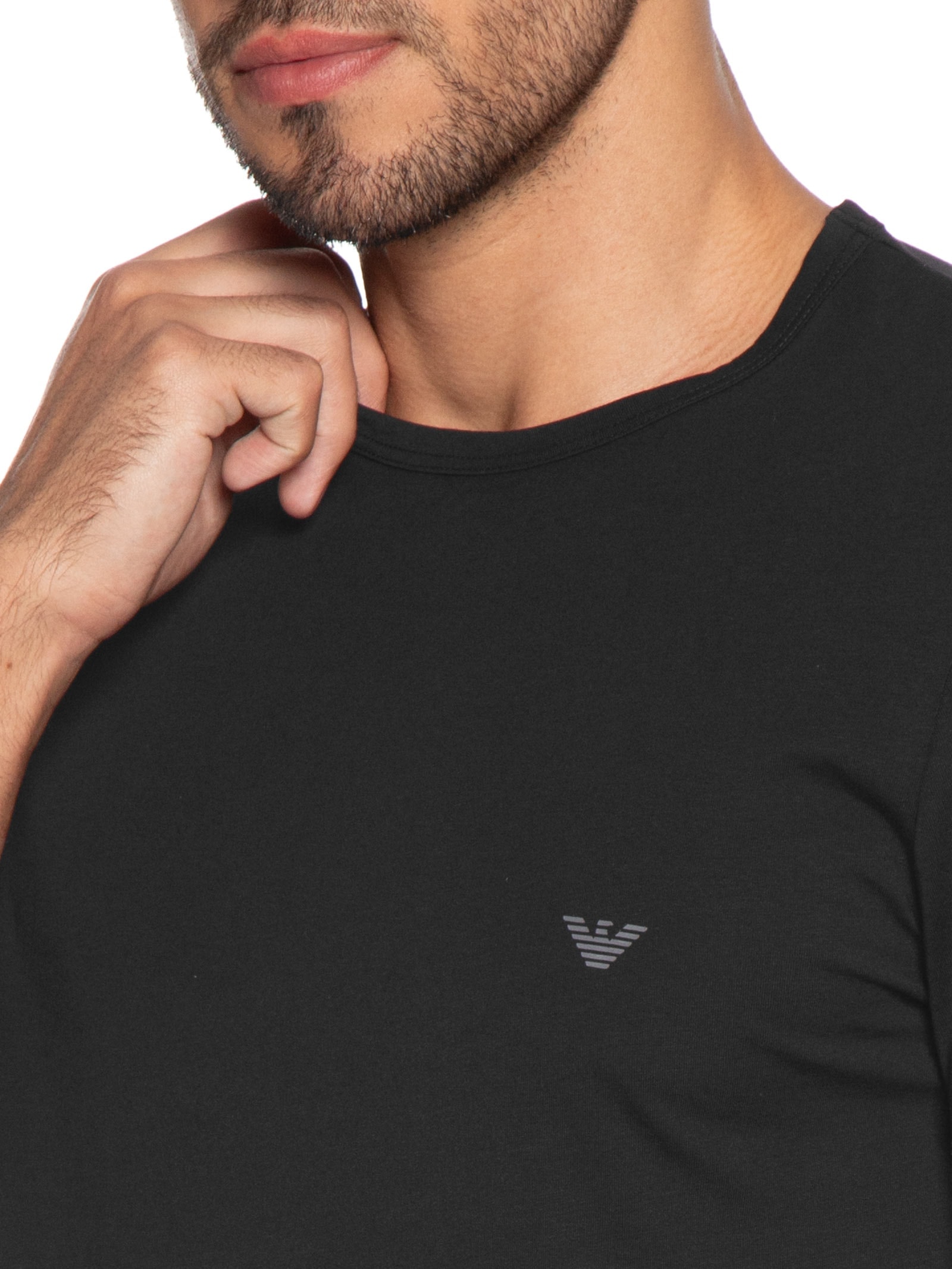 Kit 2 Camisetas Masculinas Pack Top Preto Emporio Armani Bodywear