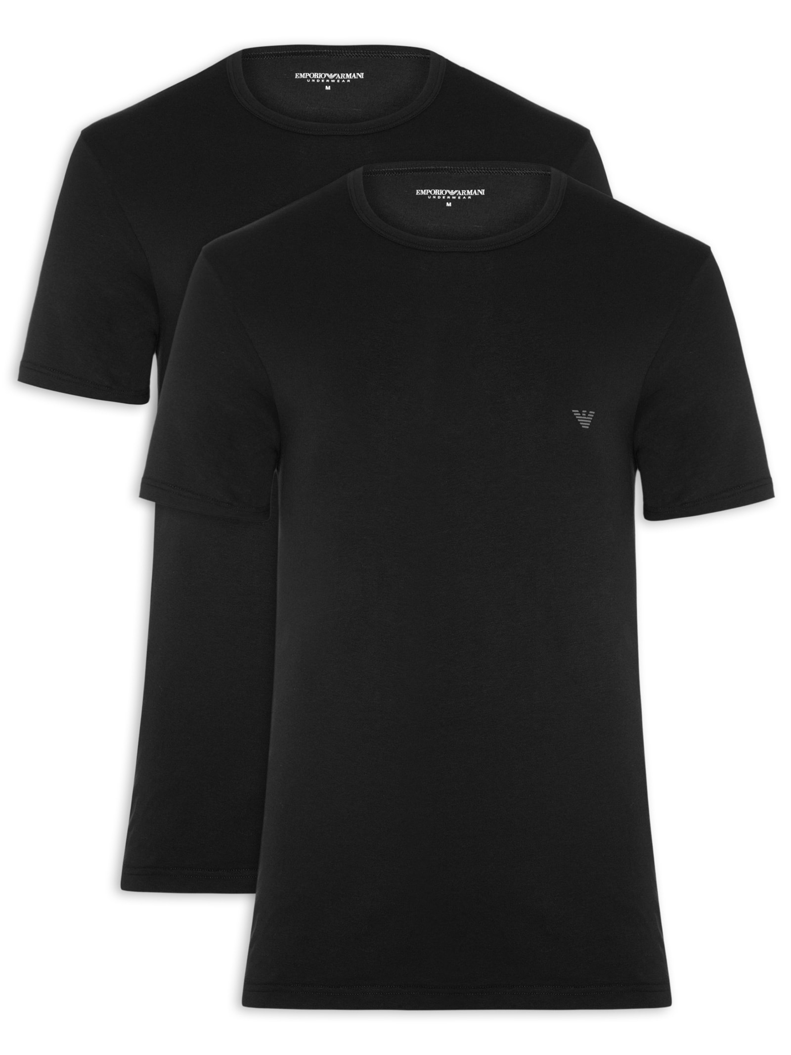 Kit 2 Camisetas Masculinas Pack Top Preto Emporio Armani Bodywear
